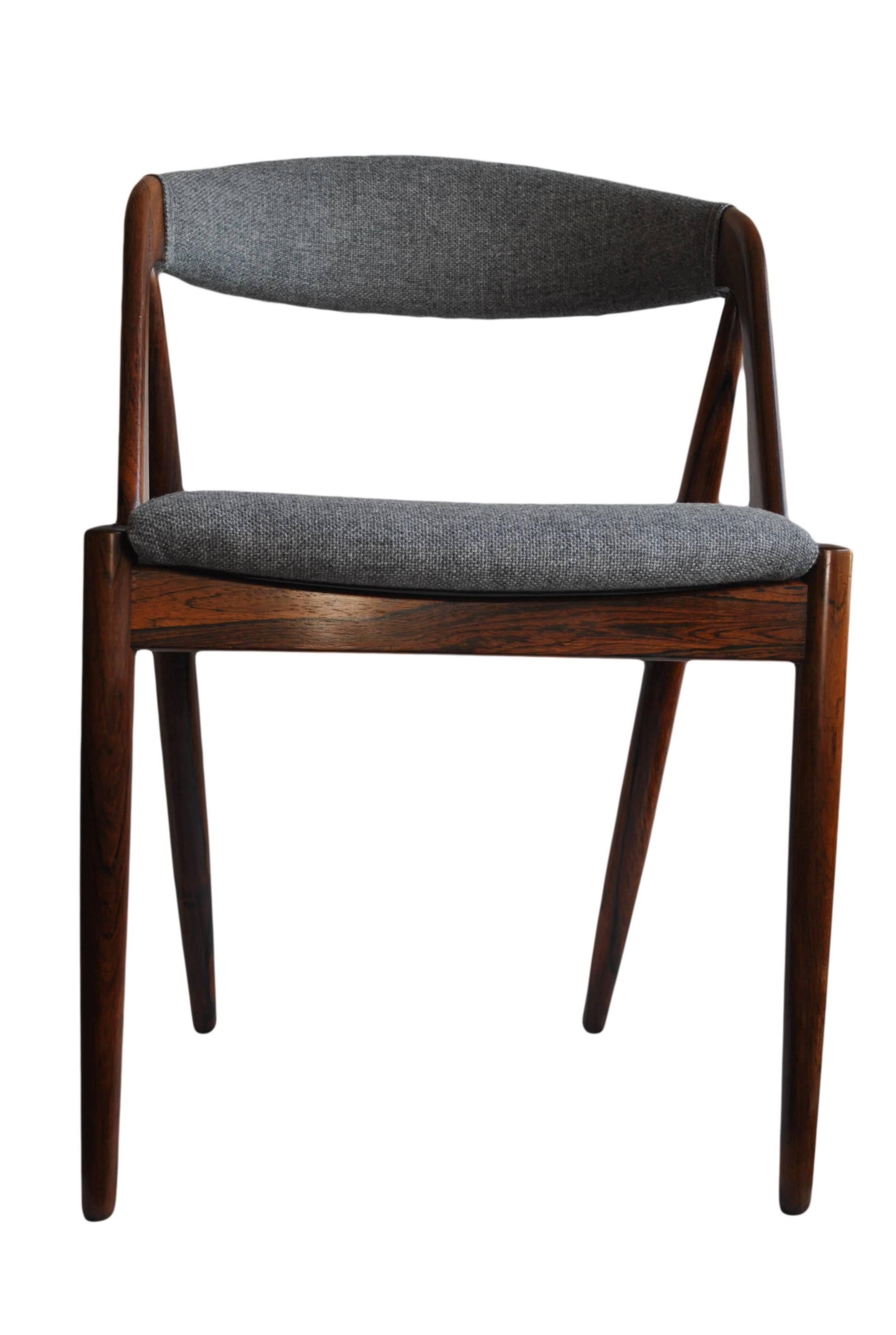 Mid-Century Modern Set of Four Rosewood Kai Kristiansen Dining Chairs