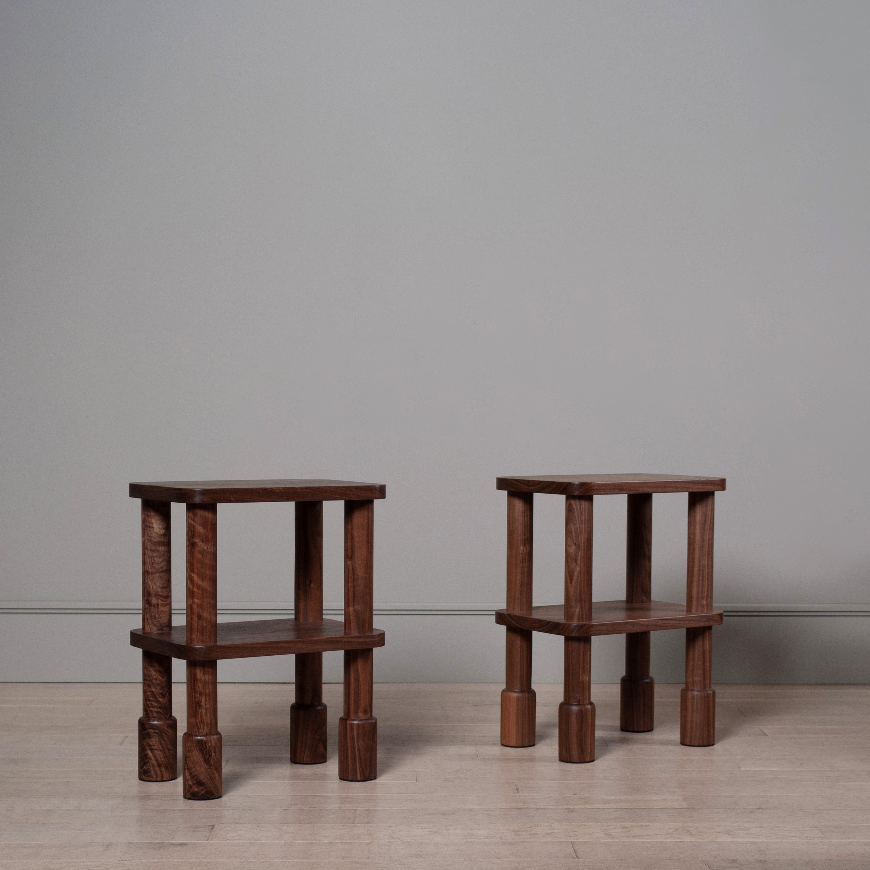 Pair Of Handcrafted Walnut Night Stands