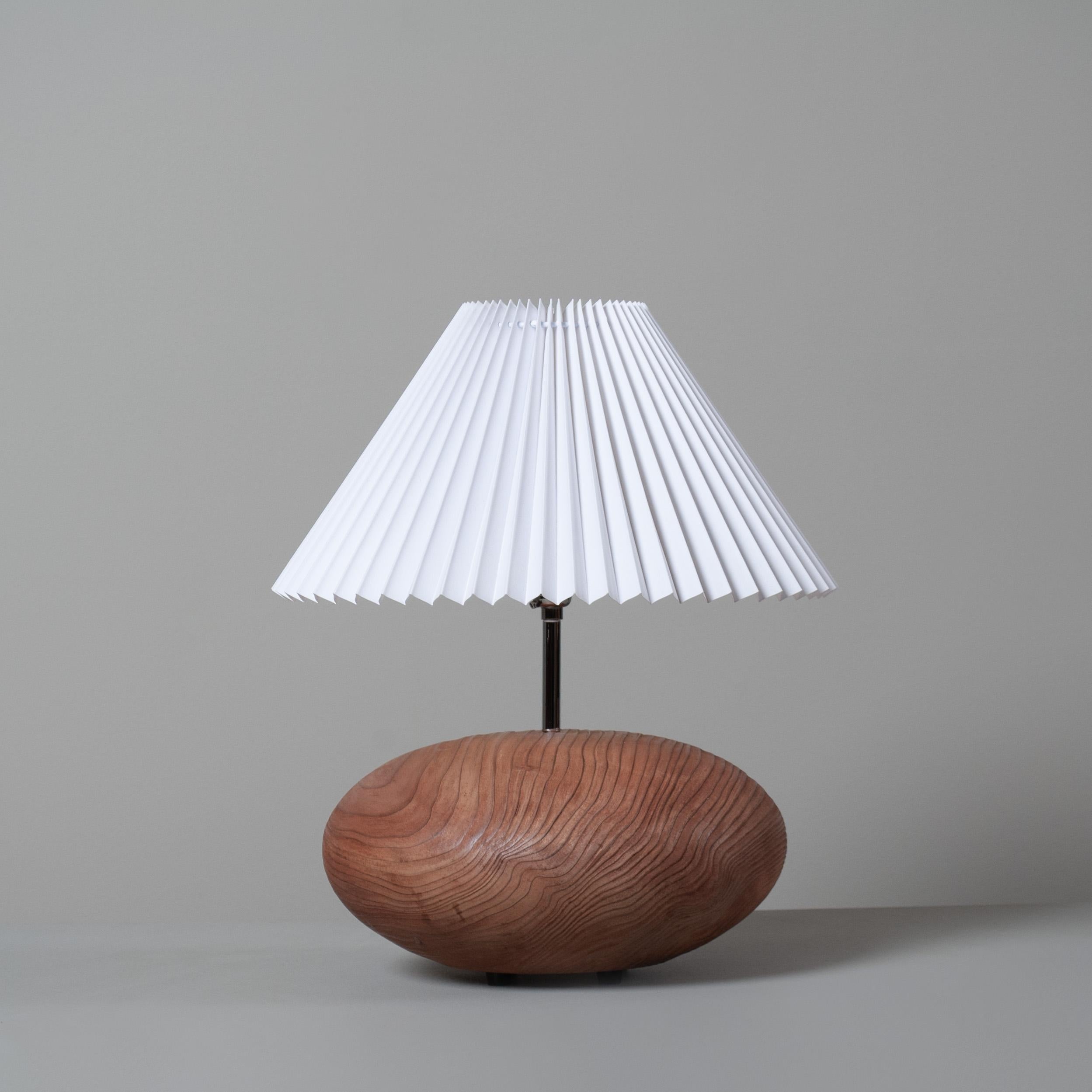 Modern Handcrafted Sequoia Wood Lamp For Sale