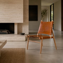 Handcrafted Leather Sling Easy Chair