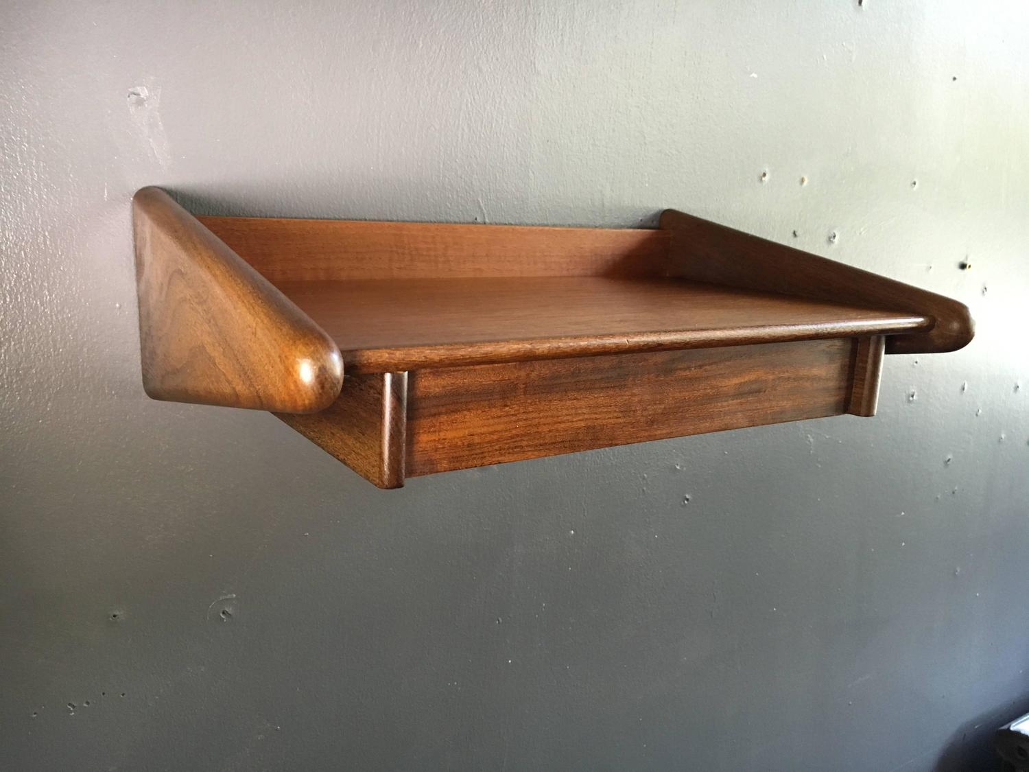 Danish Teak MidCentury Floating Nightstands at 1stdibs