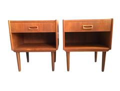 Pair of Danish Teak Bedside Cabinets, circa 1960