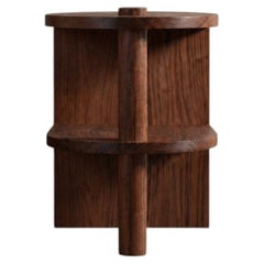 Architectural Walnut Nightstand Table, Handcrafted, by SUM Furniture