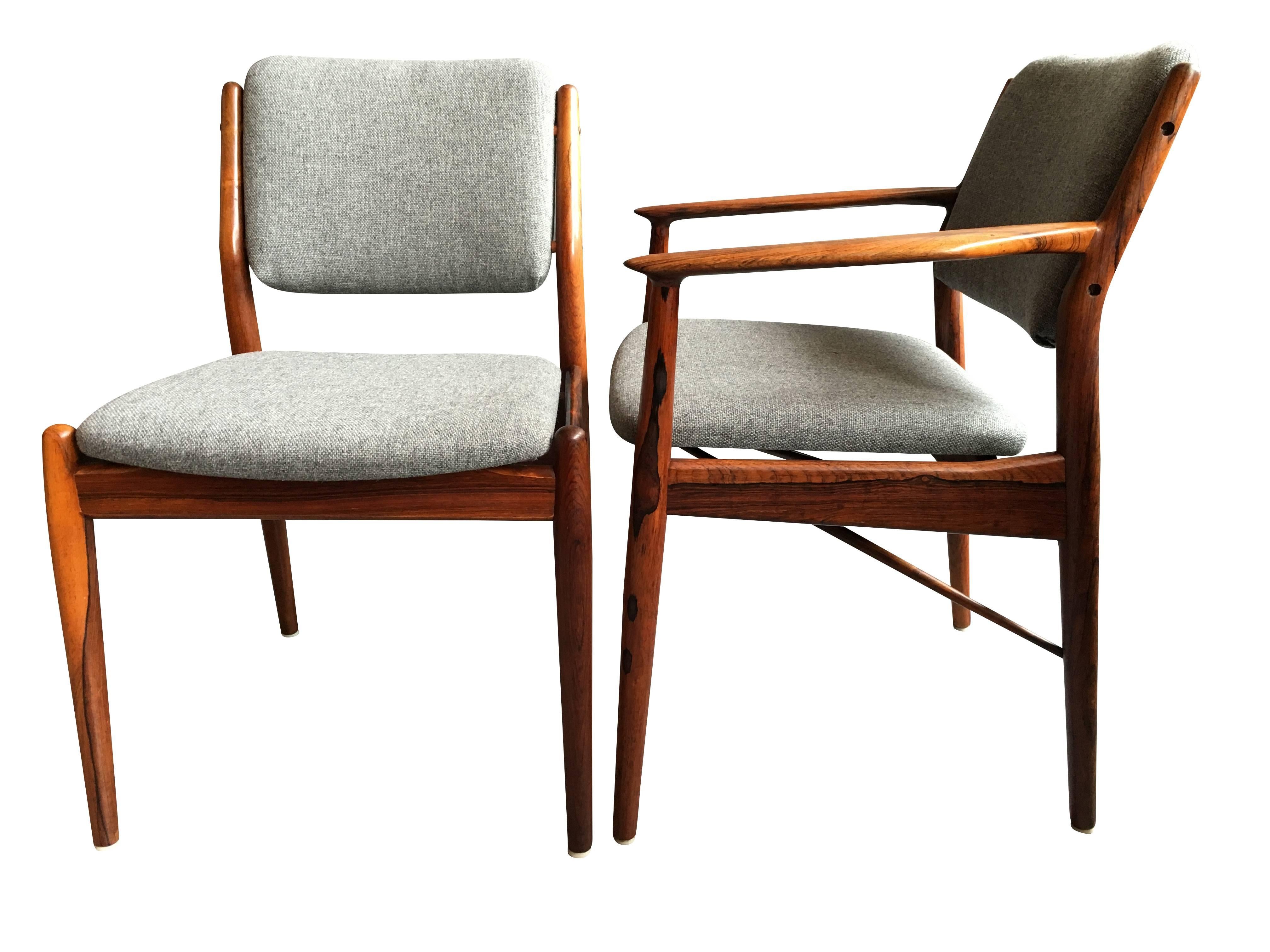 Mid-Century Modern Arne Vodder Dining Chairs, Set of Four