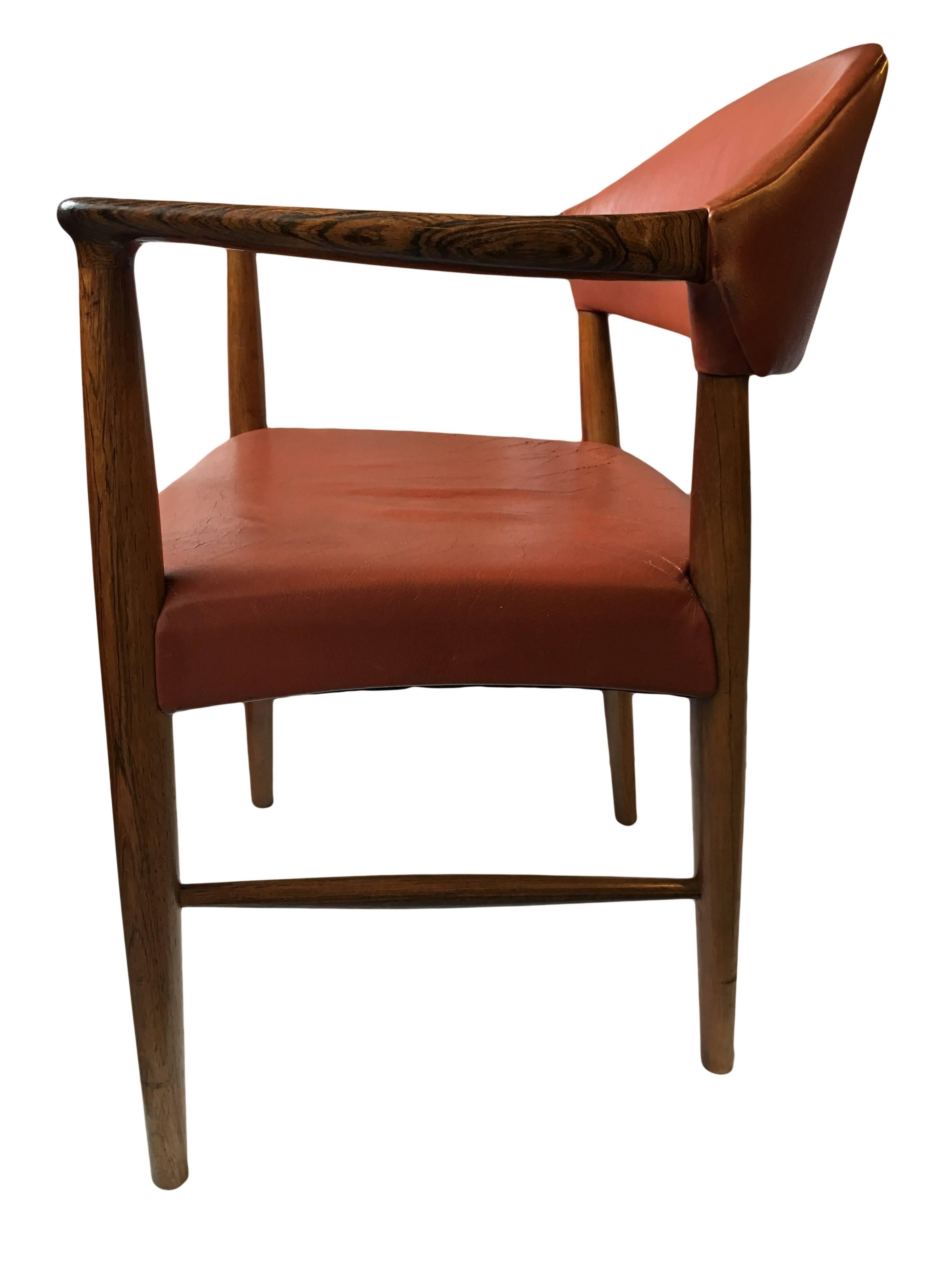 Kurt Olsen Rosewood and Leather Armchair 1