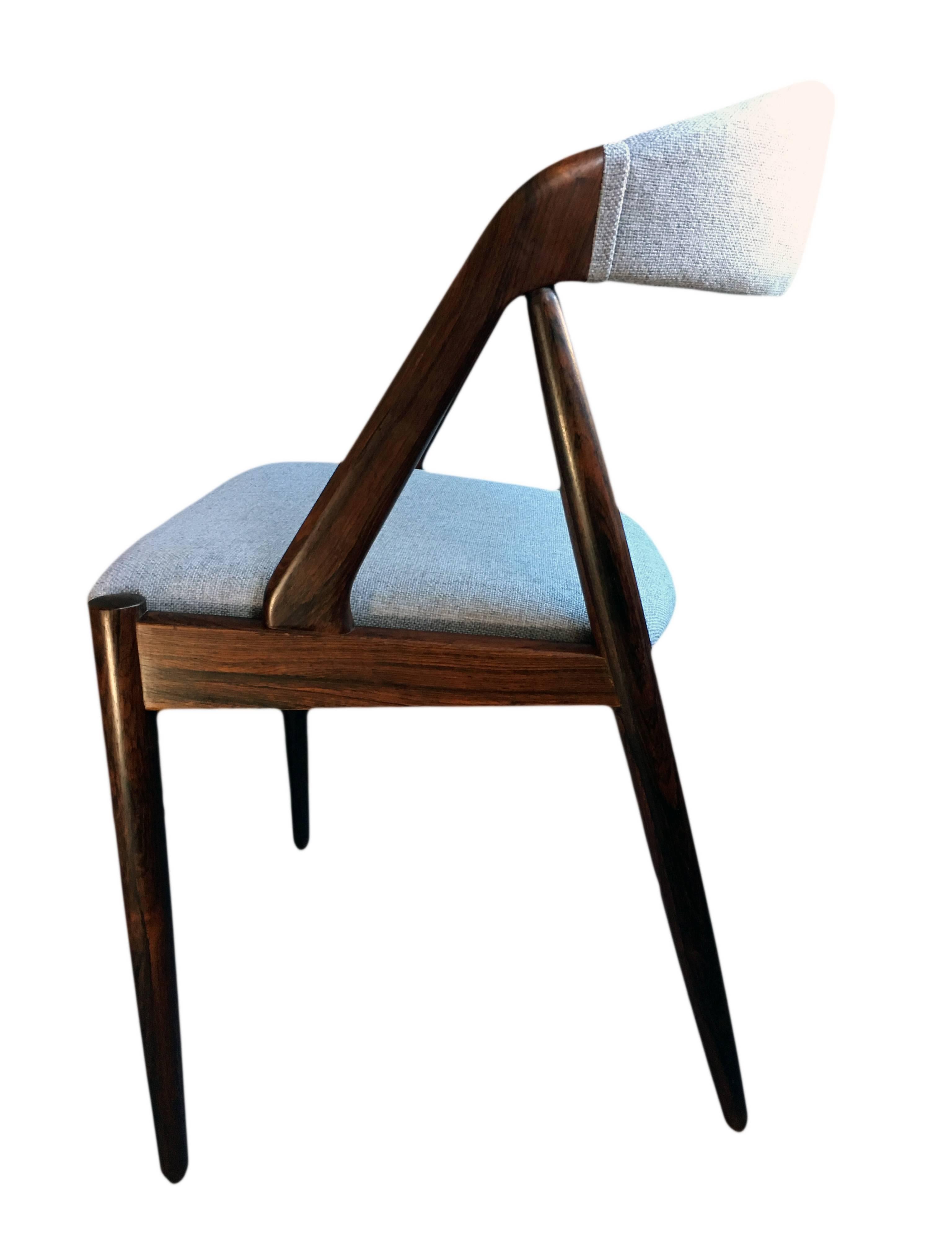 Mid-Century Modern Set of 6 restored Kai Kristiansen Dining Chairs in Rosewood
