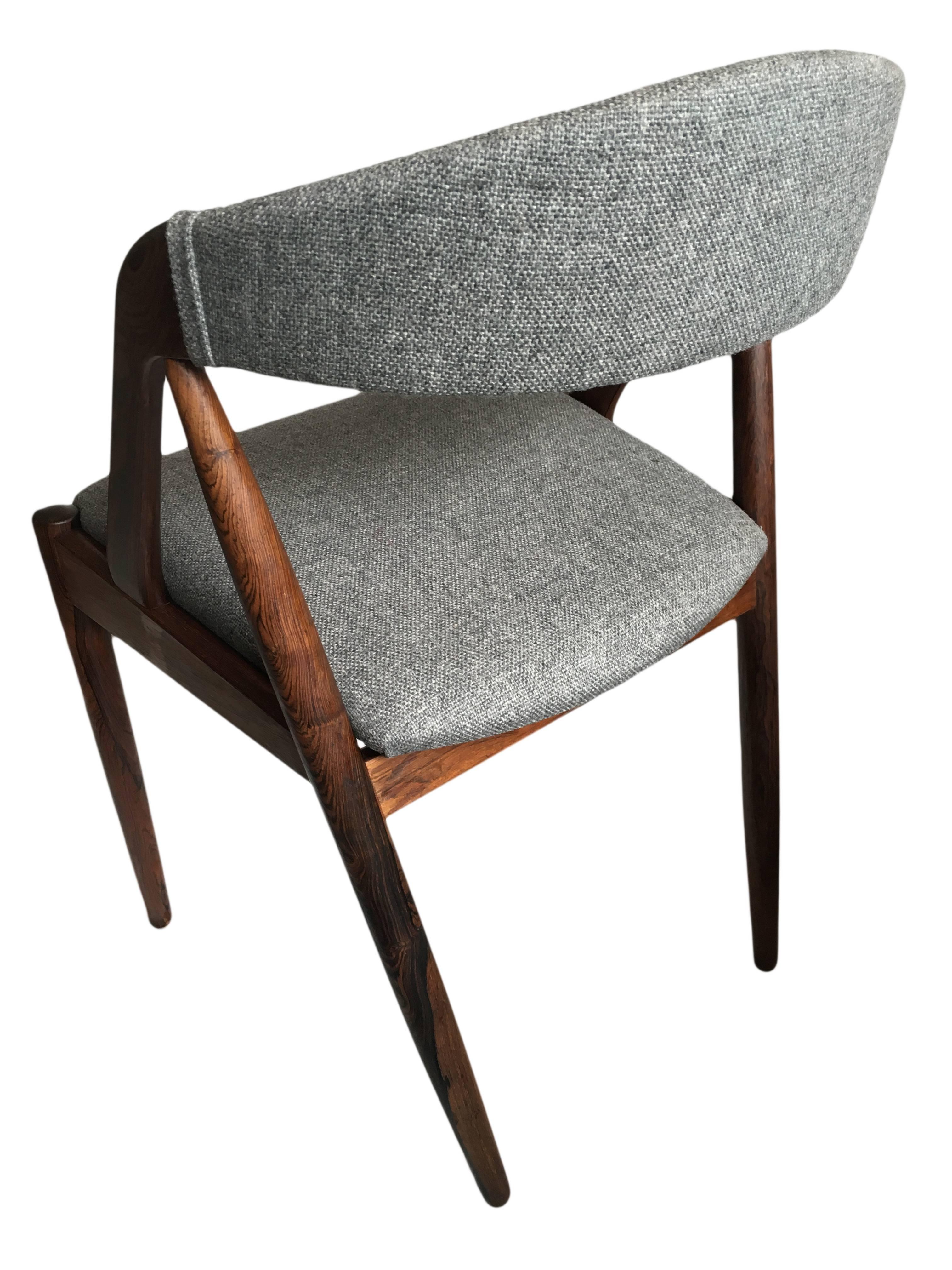 20th Century Set of 6 restored Kai Kristiansen Dining Chairs in Rosewood