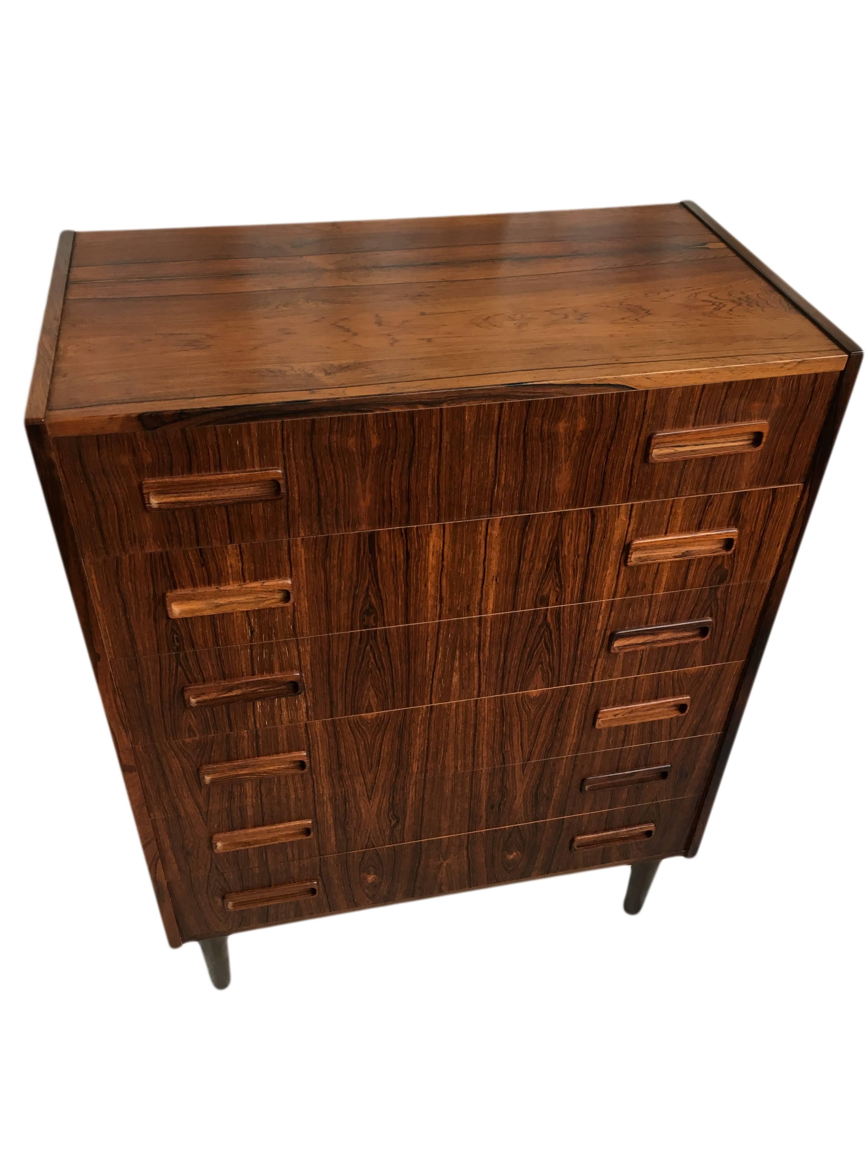 Mid-Century Modern Danish Rosewood Midcentury Chest of Drawers by Westergaard