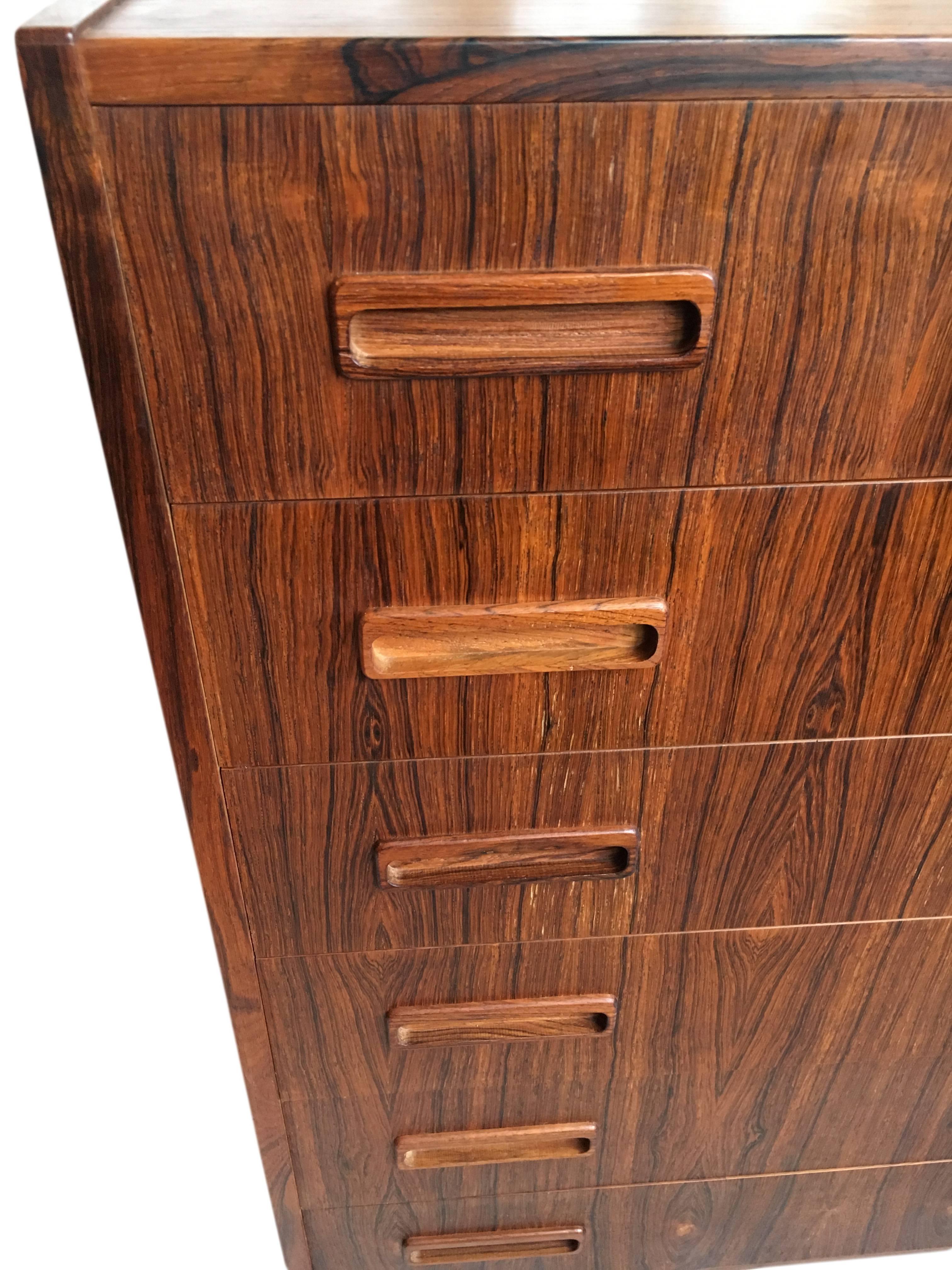 Danish Rosewood Midcentury Chest of Drawers by Westergaard In Excellent Condition In London, GB