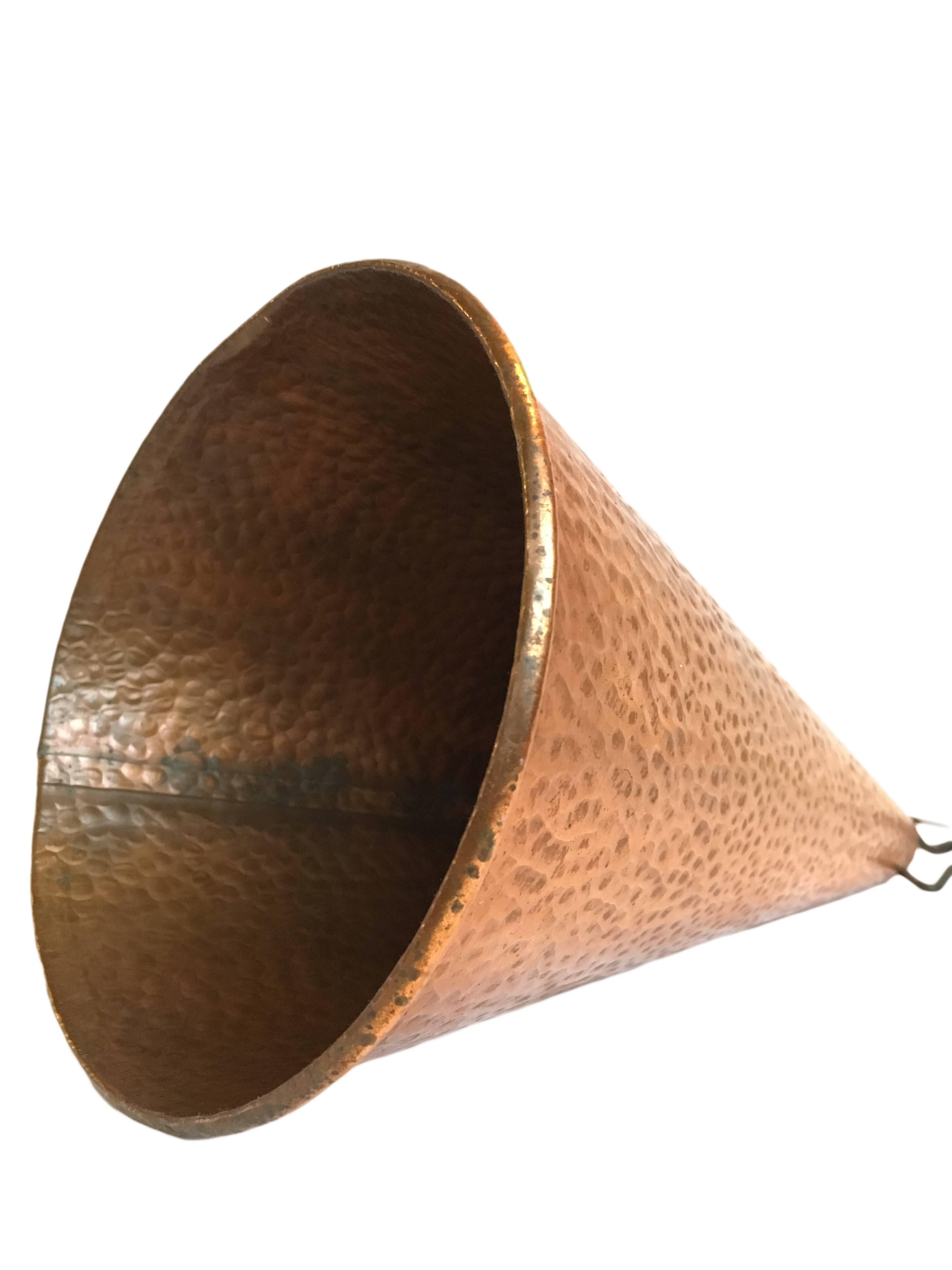 Hammered Copper Pendant Lights, a pair, Denmark.  In Good Condition In London, GB
