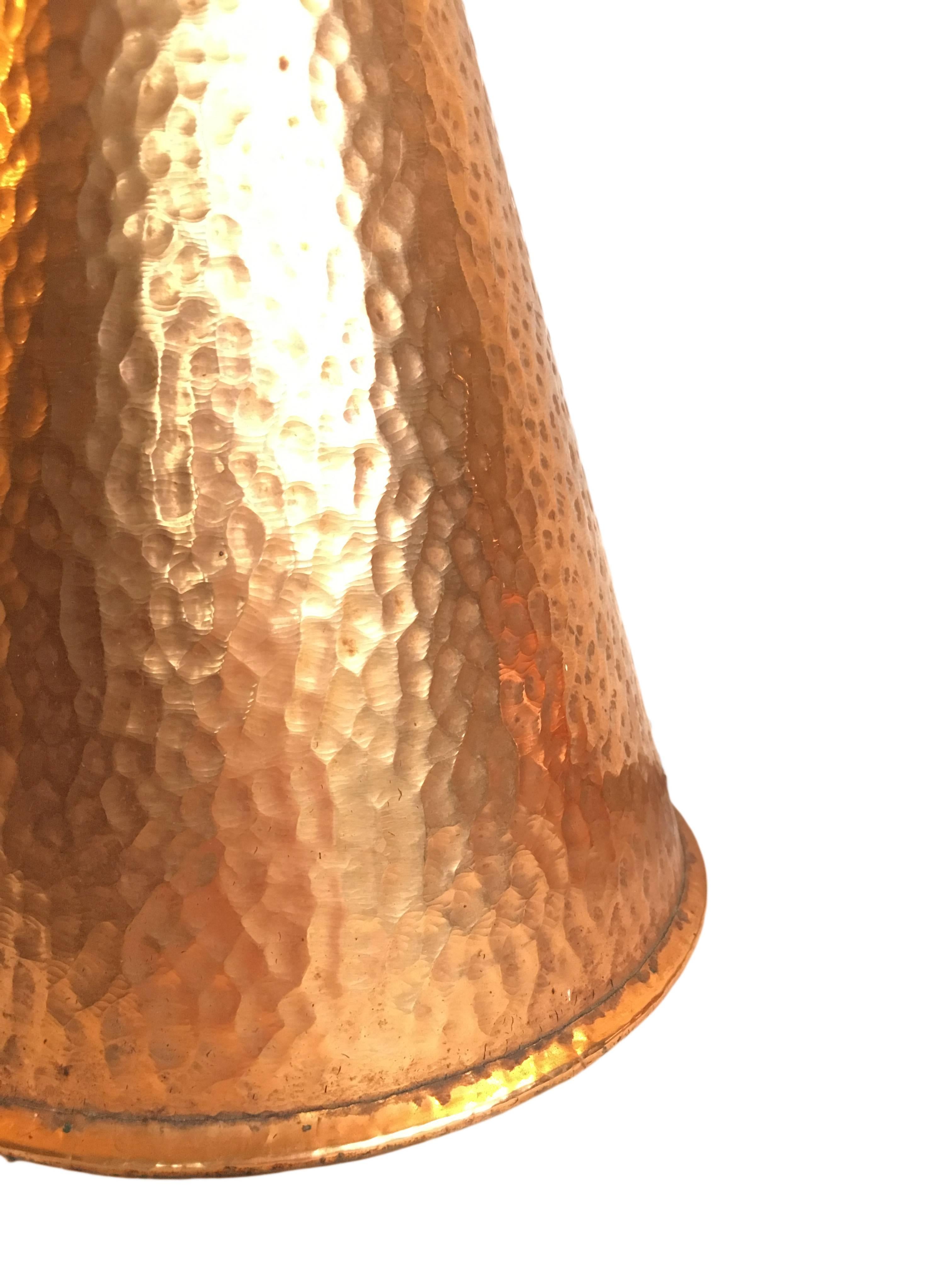 Hammered Copper Pendant Lights, a pair, Denmark.  1