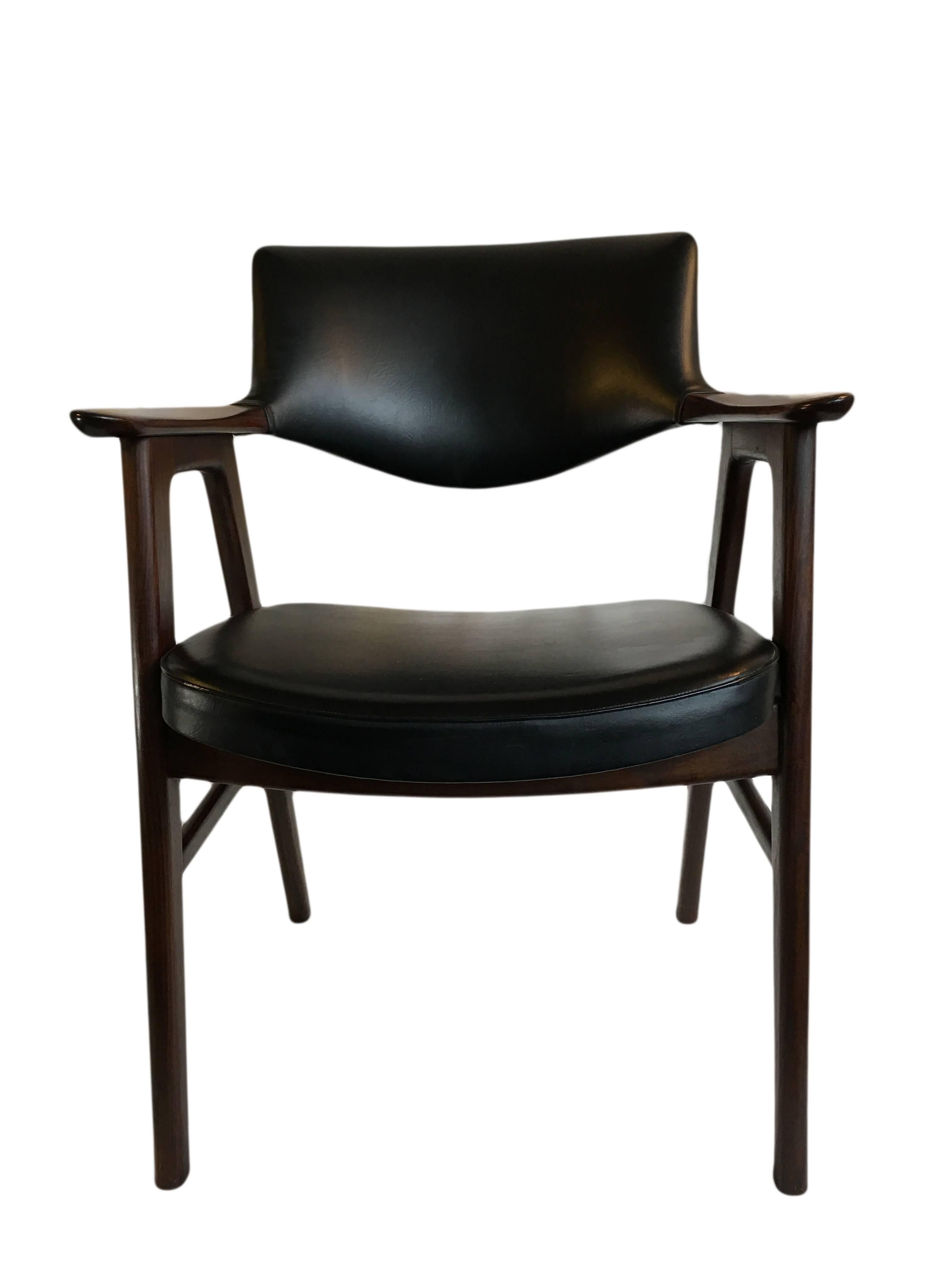 Faux Leather Erik Kirkegaard Rosewood Chair for Hong Stole