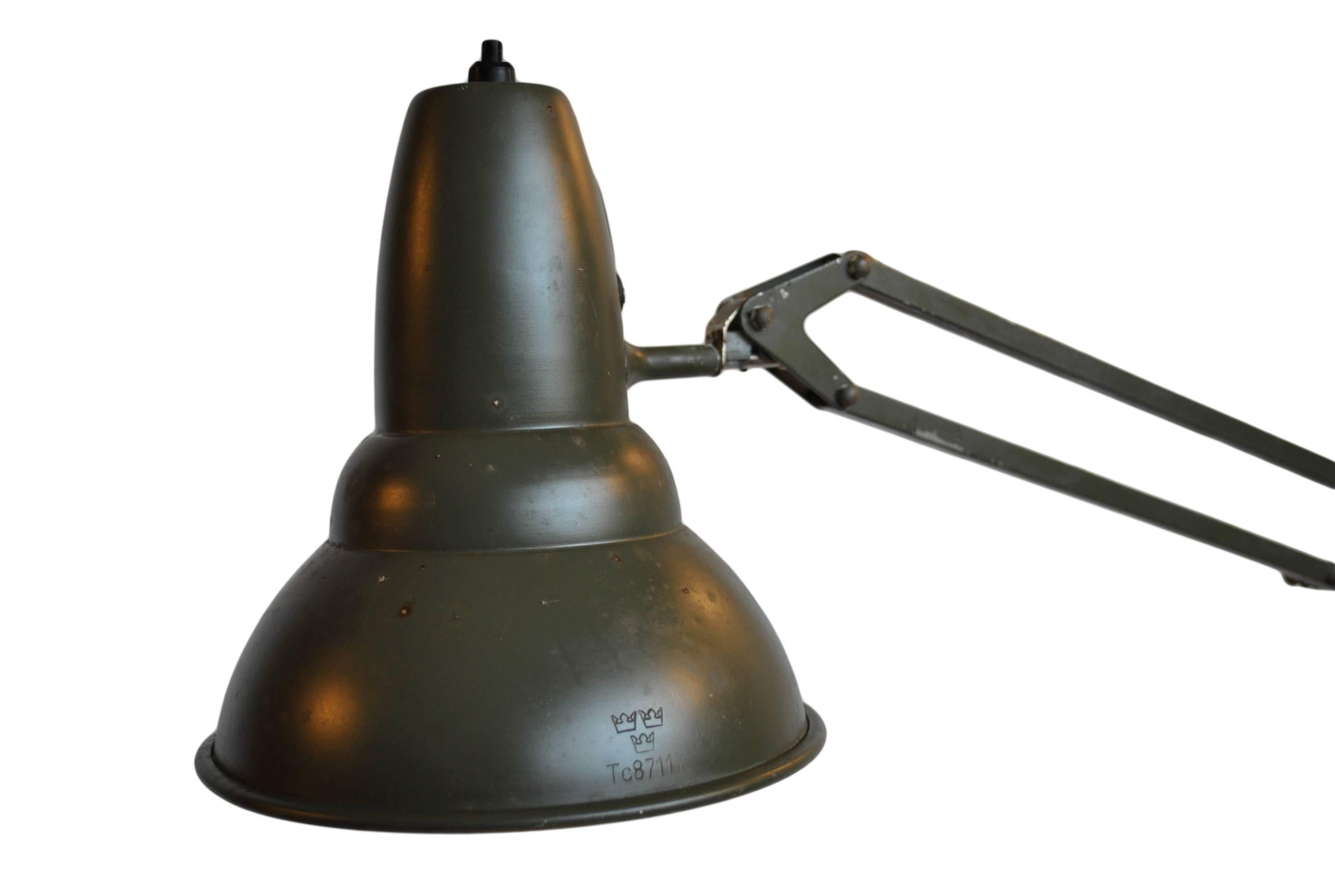 20th Century Swedish Military Field Lamp, 1962