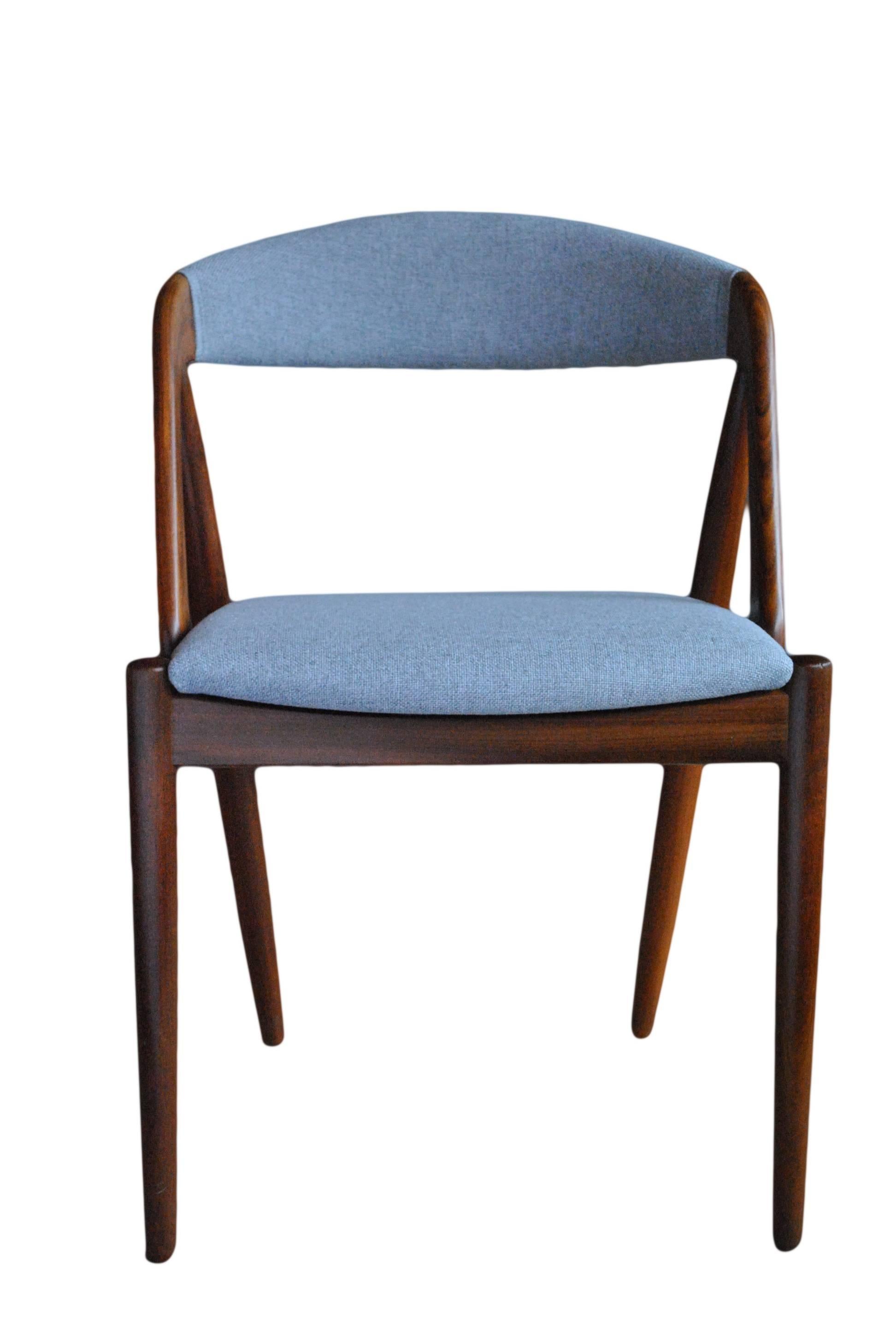 Danish Set of Four fully restored and reupholstered Kai Kristiansen Dining Chairs