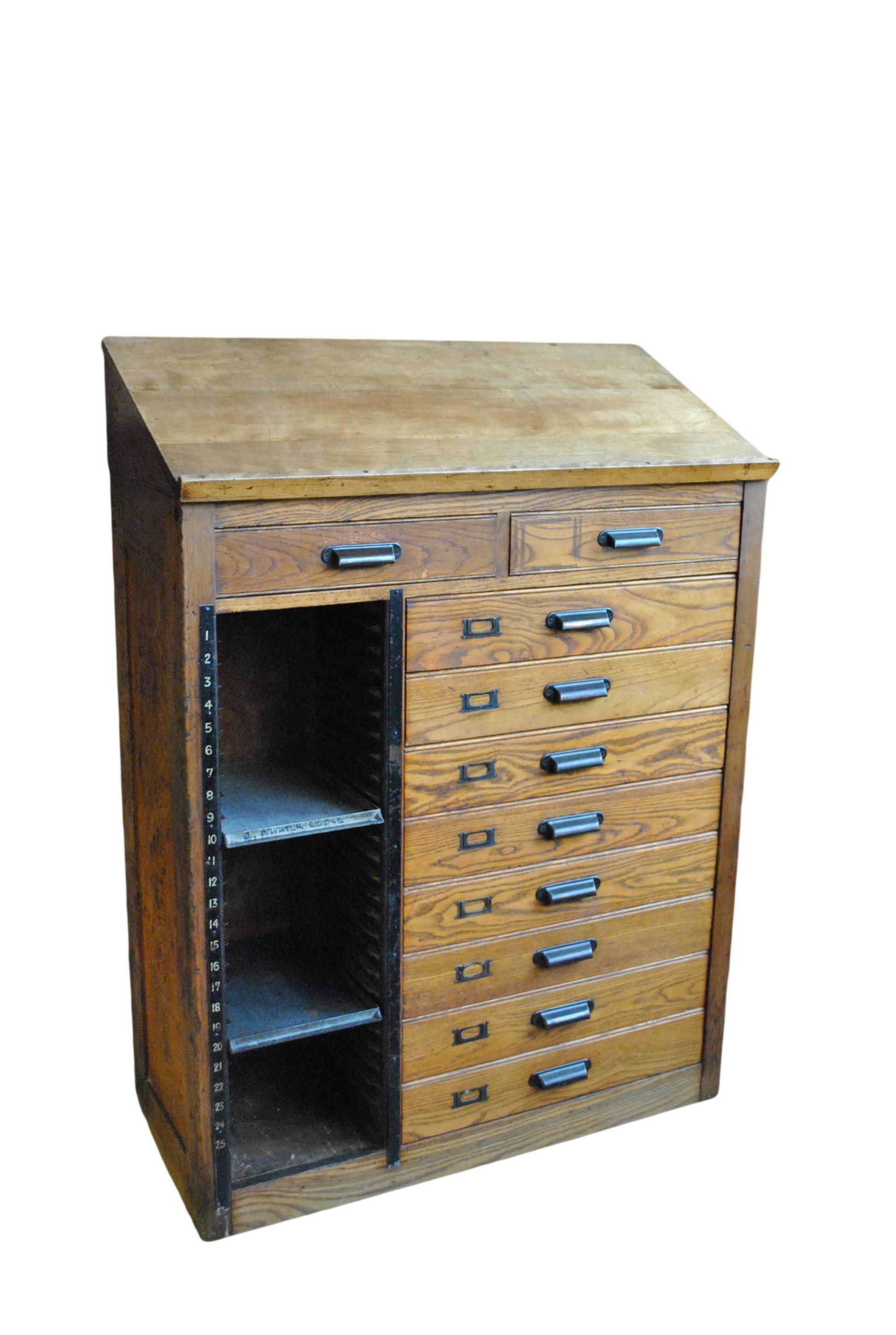 antique printers cabinet