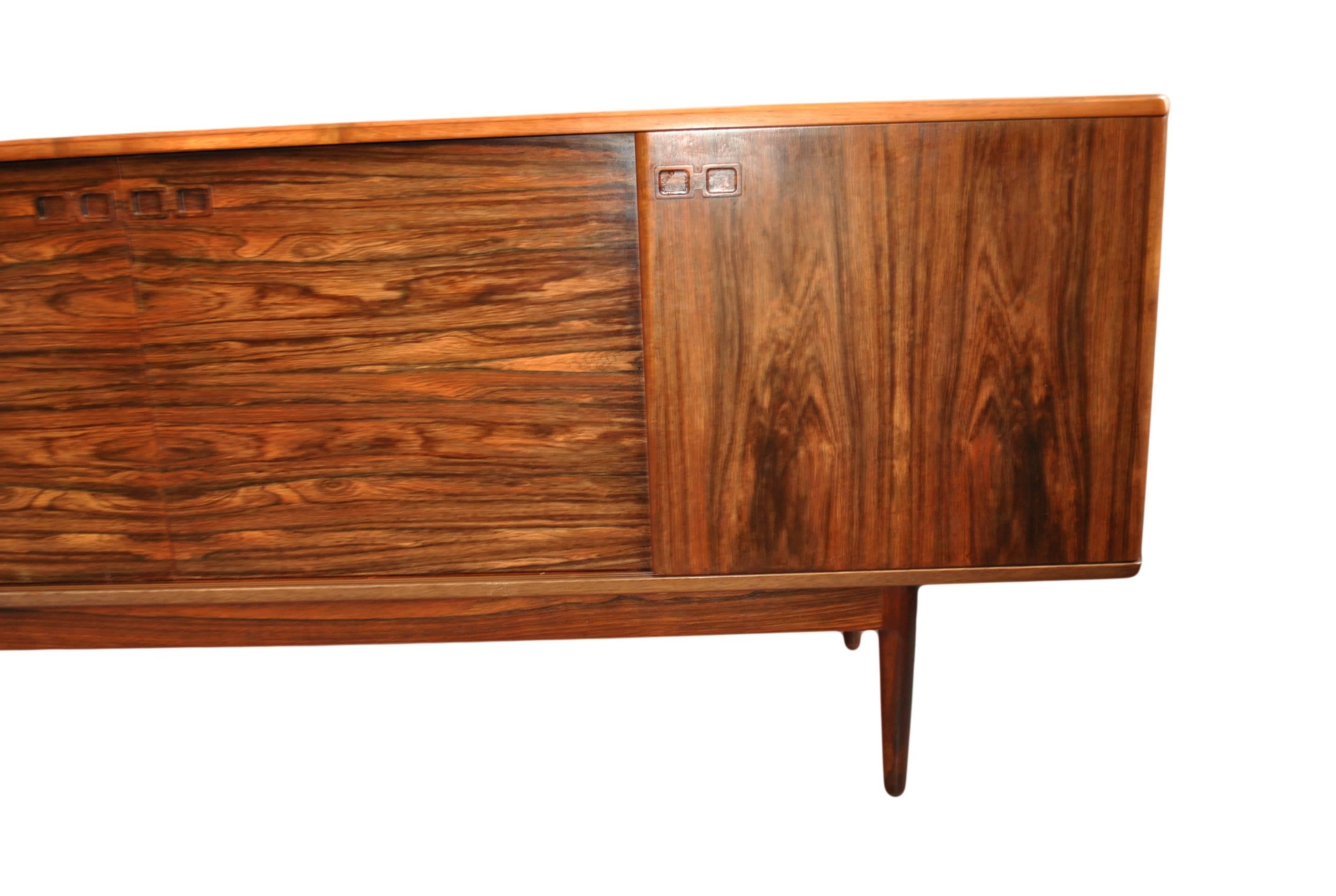 Hardwood Large Danish Midcentury Sideboard Credenza by Christian Linneberg