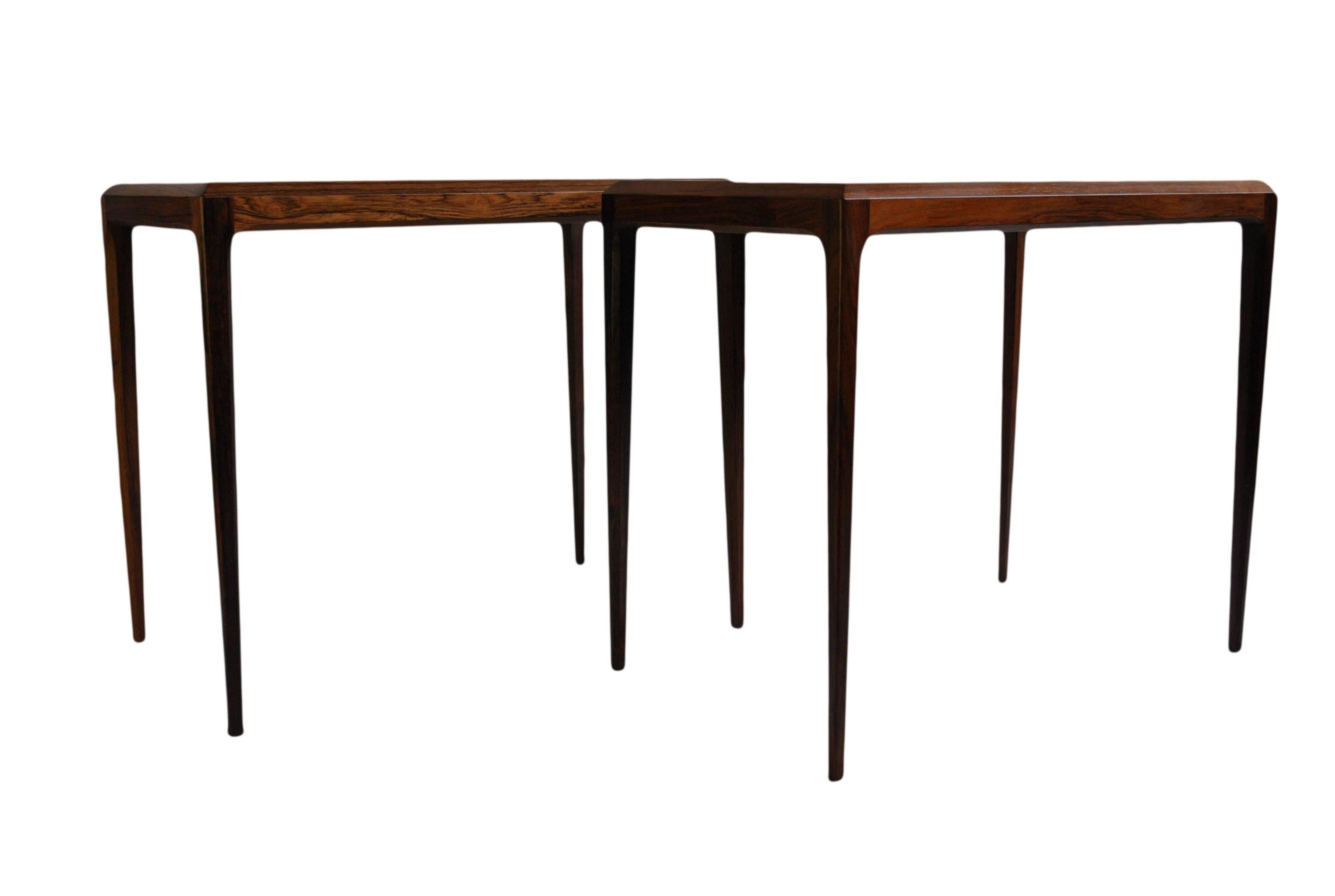 Danish Pair of Midcentury Rosewood Tables by Johannes Andersen
