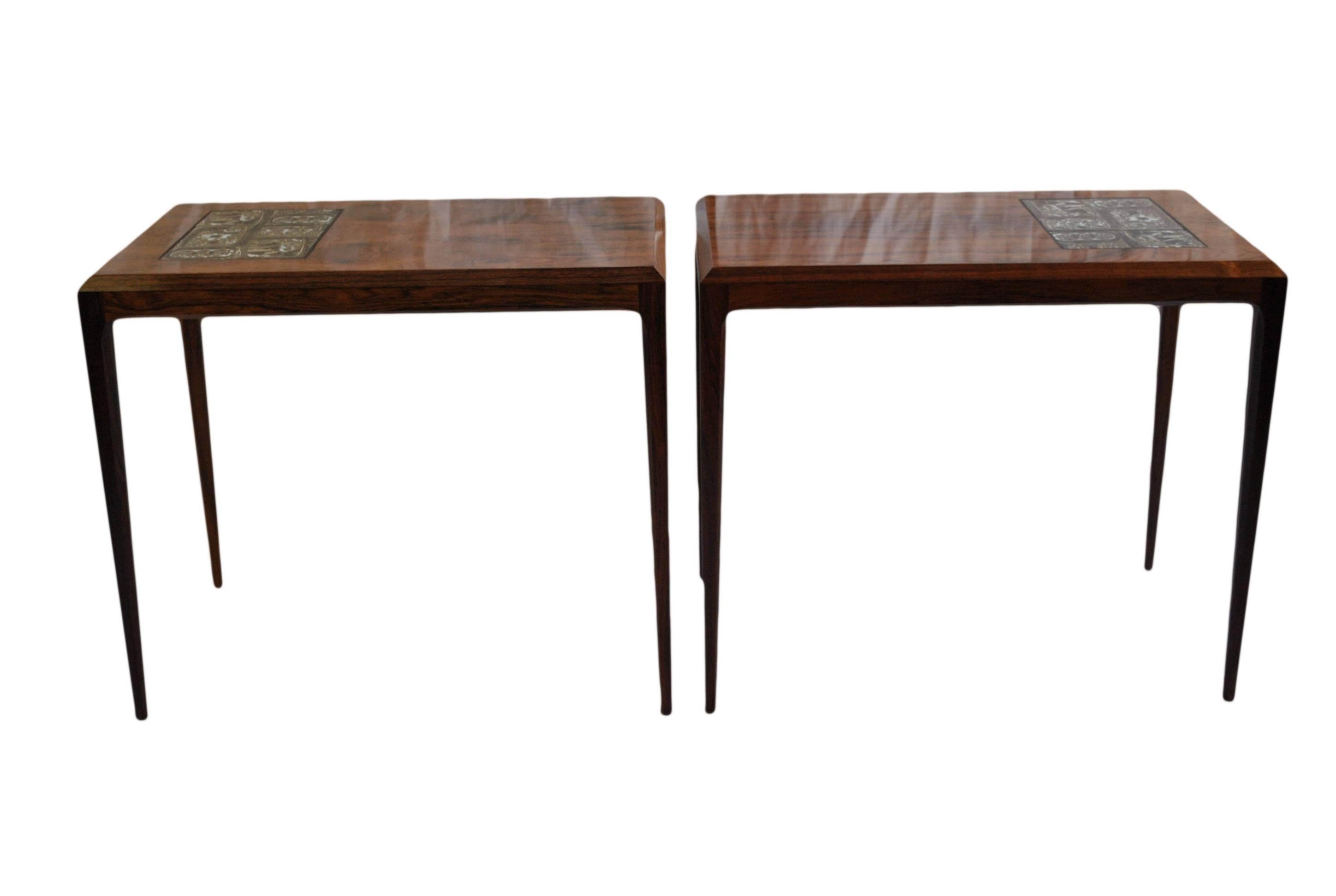 20th Century Pair of Midcentury Rosewood Tables by Johannes Andersen