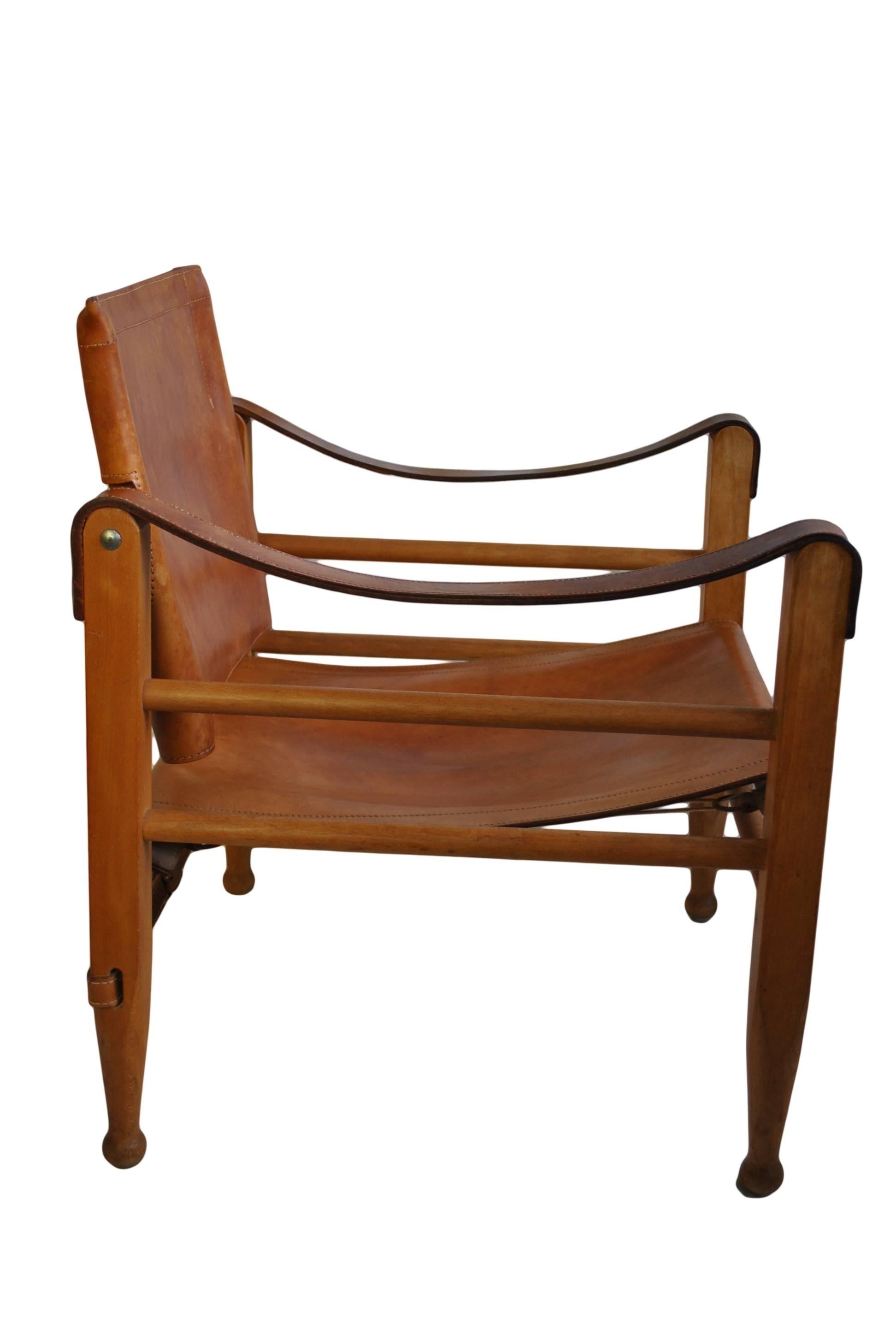 Leather Pair of Børge Mogensen Safari Chairs