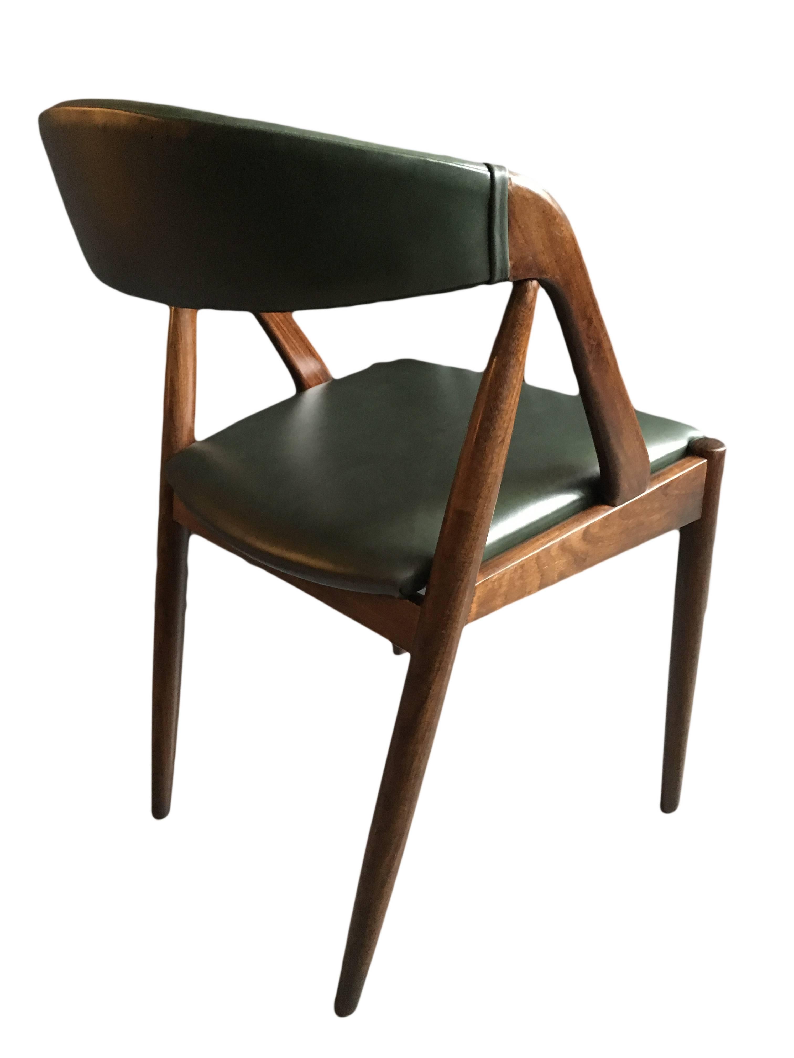 20th Century Kai Kristiansen Dining Chairs, Set of Six, New Italian Leather Upholstery