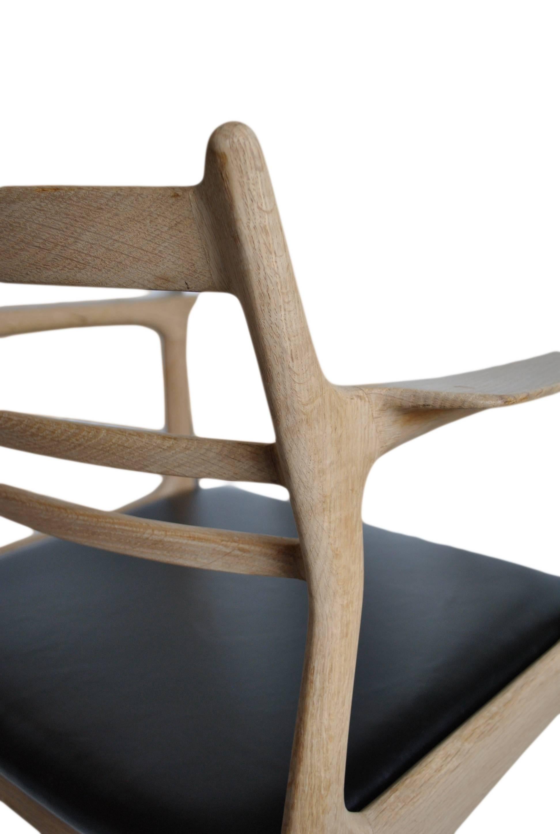 Leather One-Off prototype Danish Midcentury armchair. 