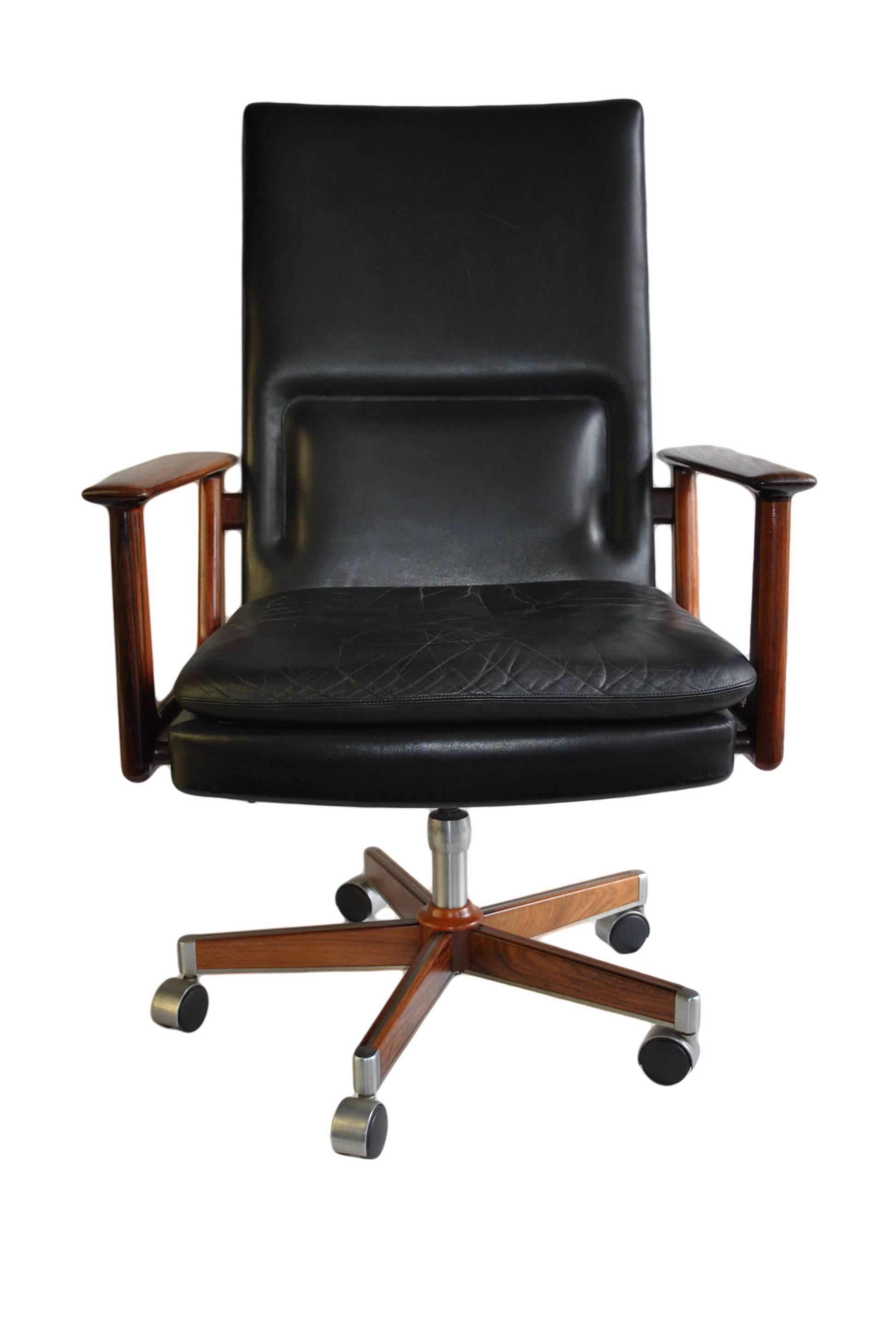 20th Century Arne Vodder Executive Chair, Rosewood and Leather