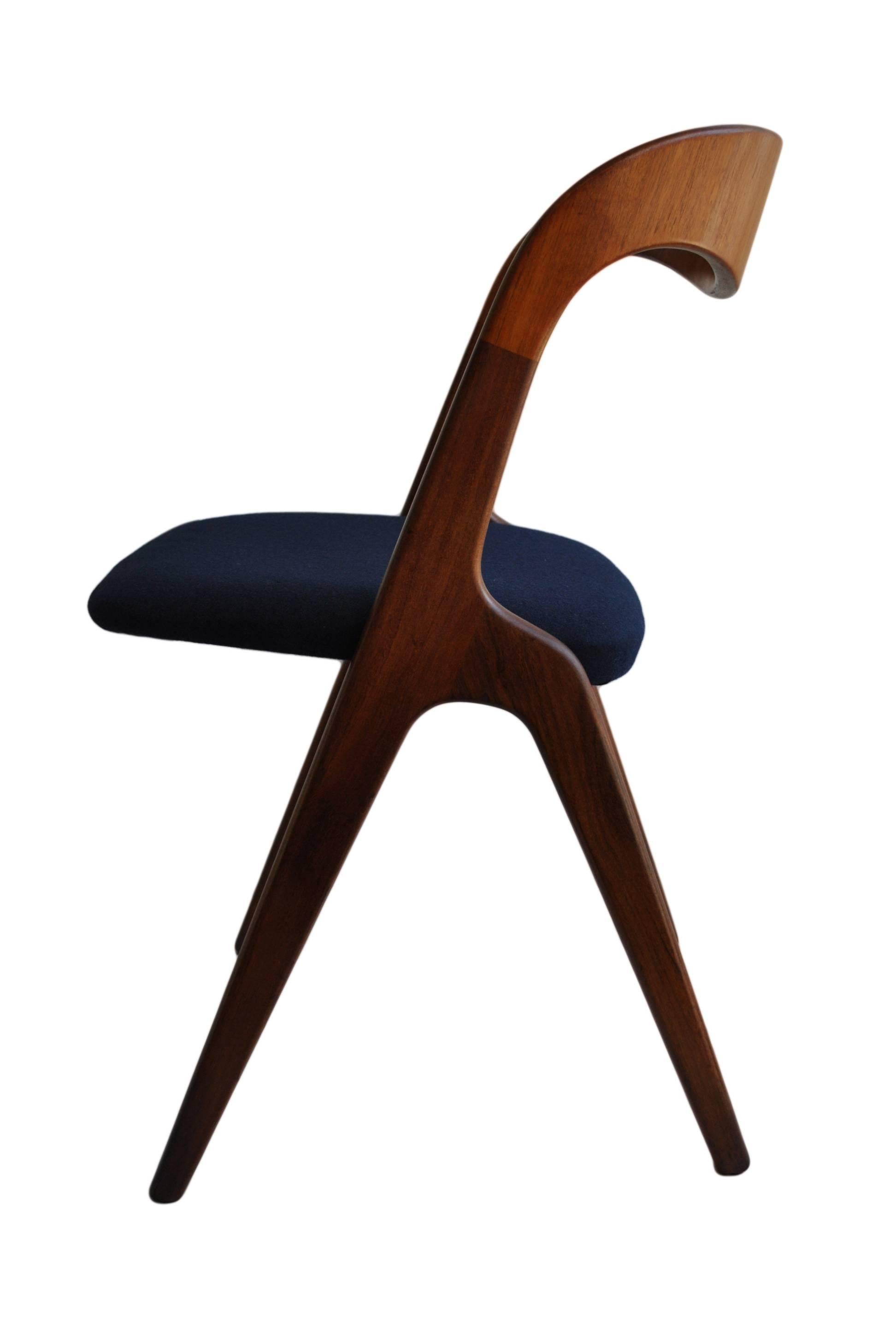 Teak Mid-Century, Re-Upholstered Set of Four Vamo Sonderborg Chairs