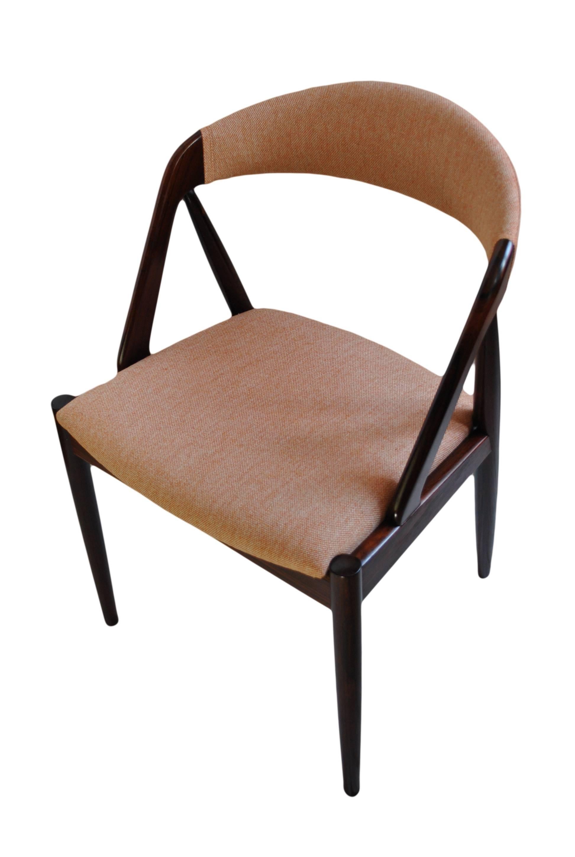 Mid-Century Modern Kai Kristiansen Dining Chairs, Refurbished and reupholstered.