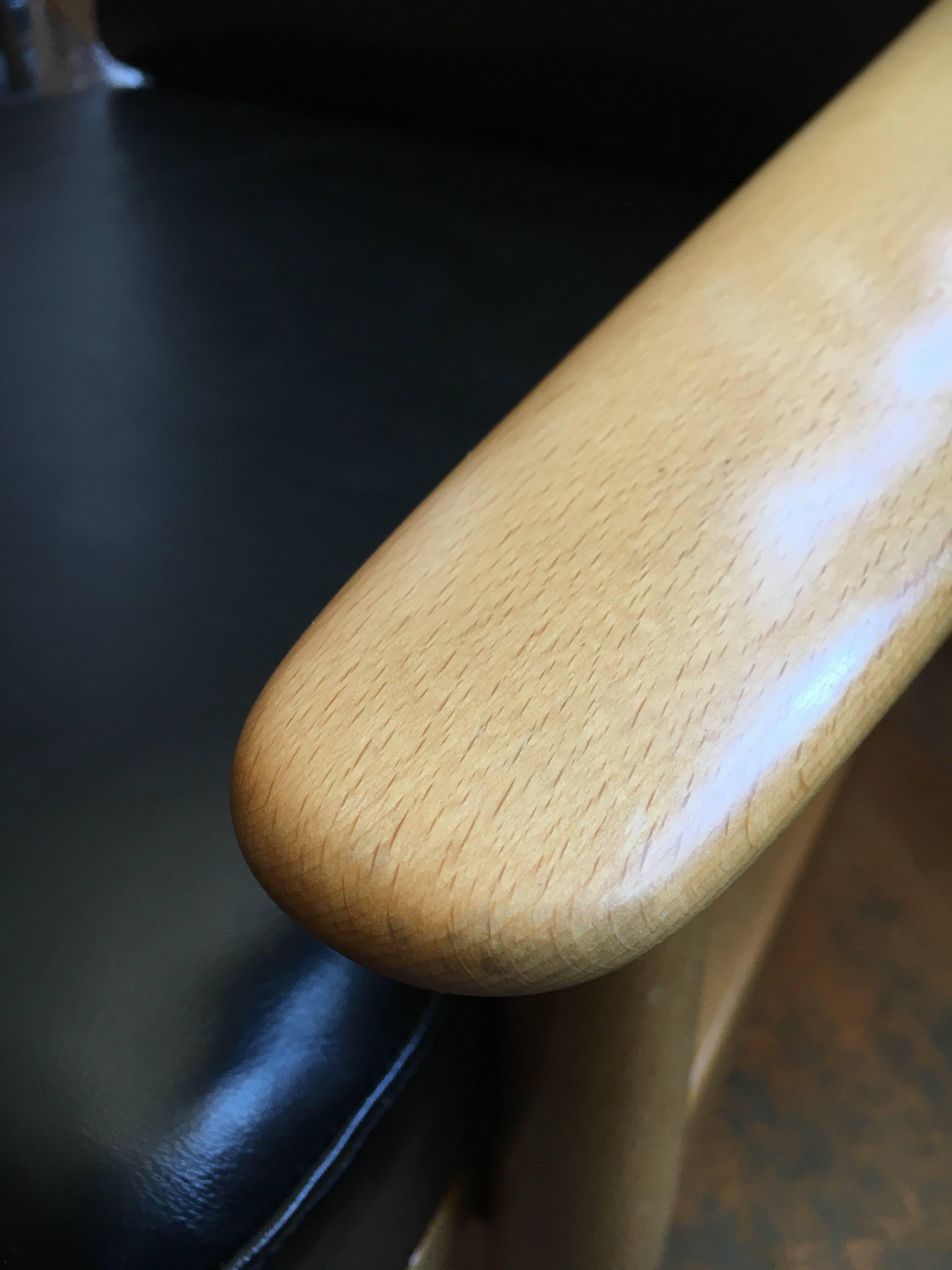 20th Century Danish Midcentury Armchair in New Italian Leather Upholstery