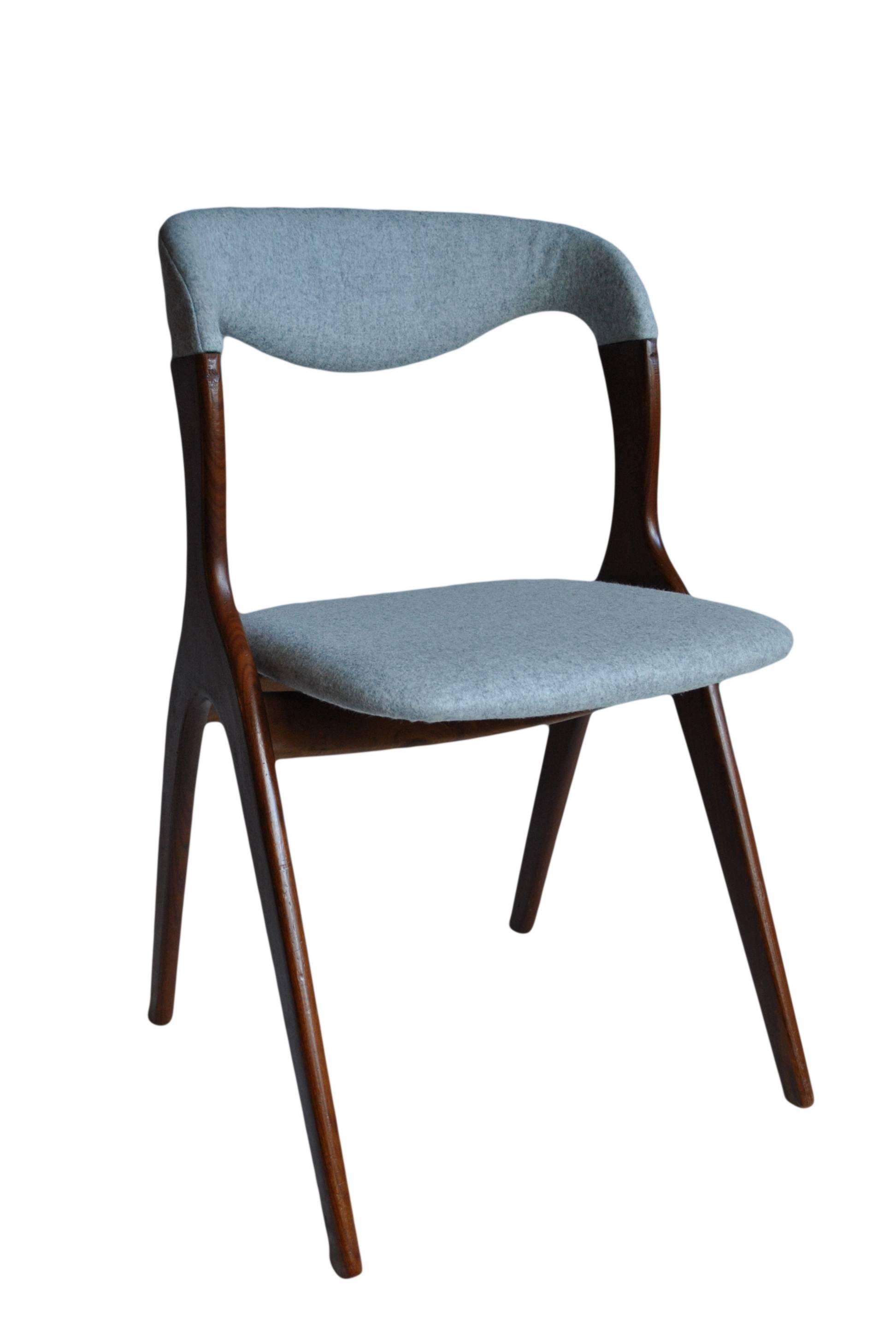 20th Century Danish Midcentury Dining Chairs, set of eight. Restored.