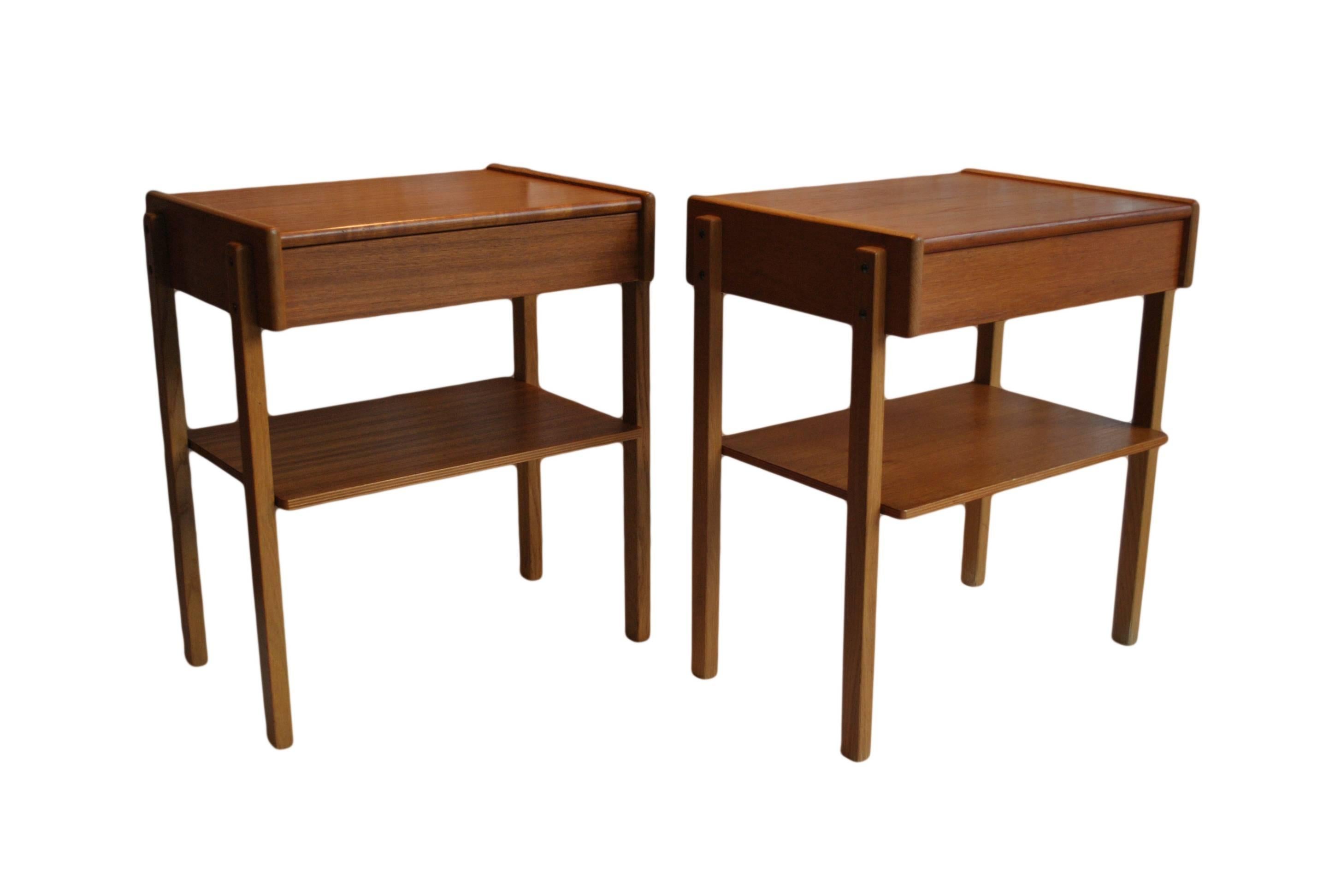 Danish Midcentury Nightstands, Bedside/End Tables In Good Condition In London, GB