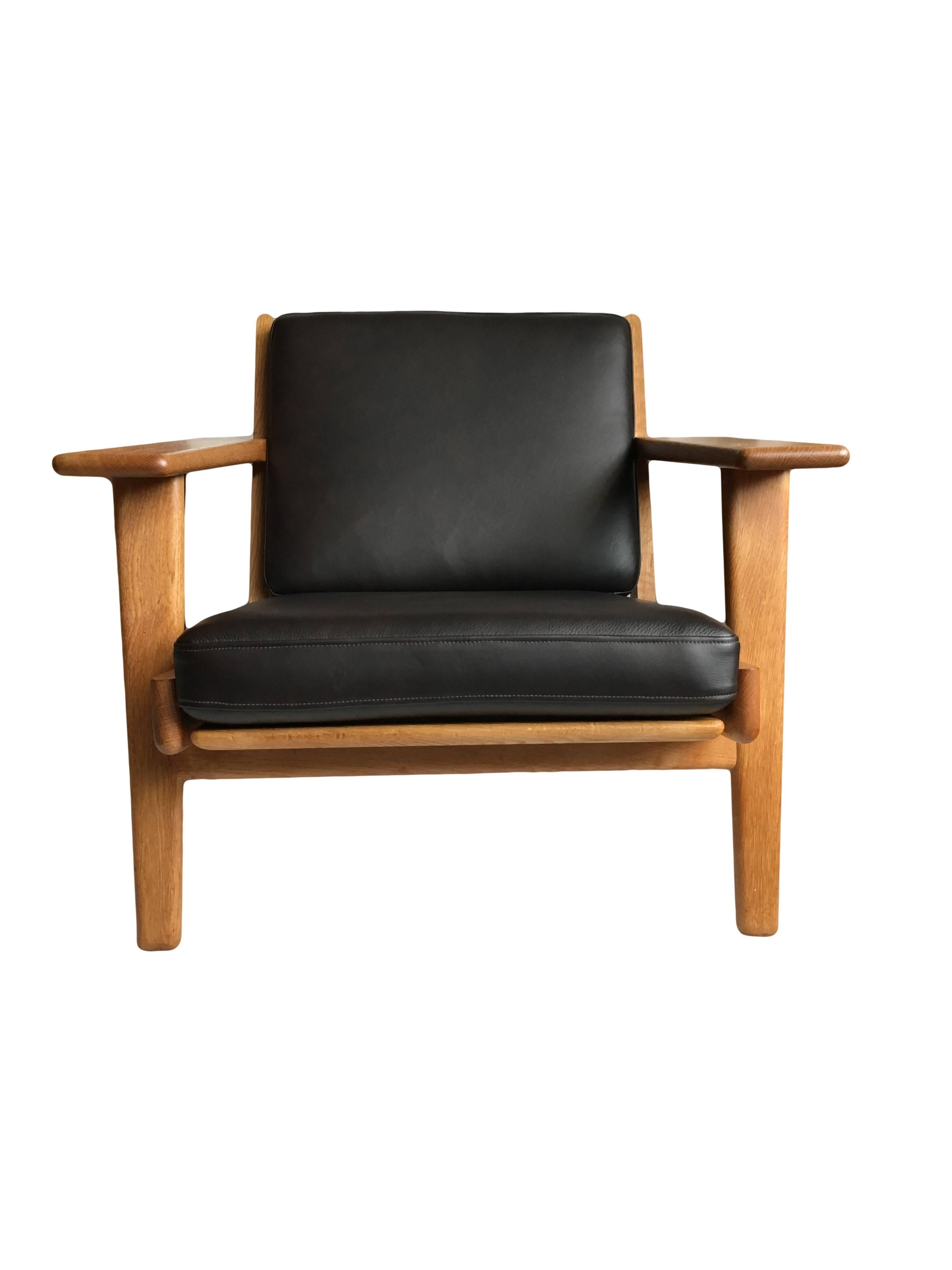 Mid-Century Modern Hans J Wegner GE290, Matching Pair, Refurbished and Reupholstered