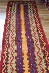 Antique Unusual Turkish Kilim Runner