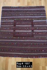 Antique Square Embellished Belouch Sofra