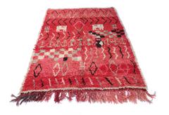 Vintage Moroccan Red Boujad Rug