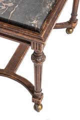 Antique Black Marble and Wood Side