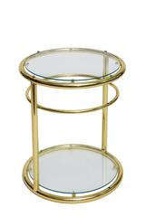 Pair of Mid-Century Regency Gold Round Side Tables