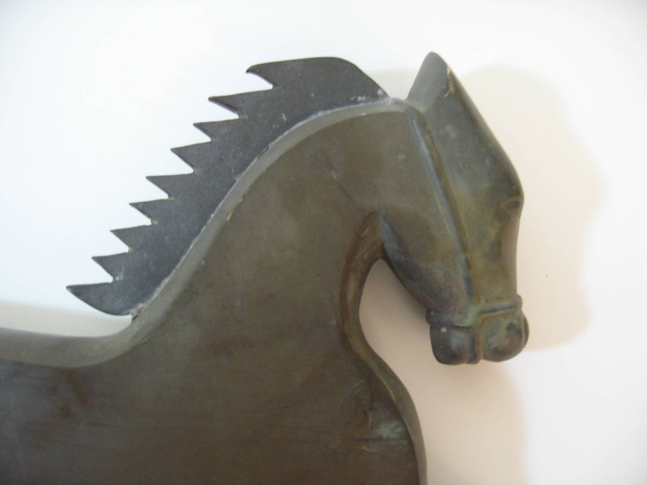 American Art Deco Bronze Horse Fragment