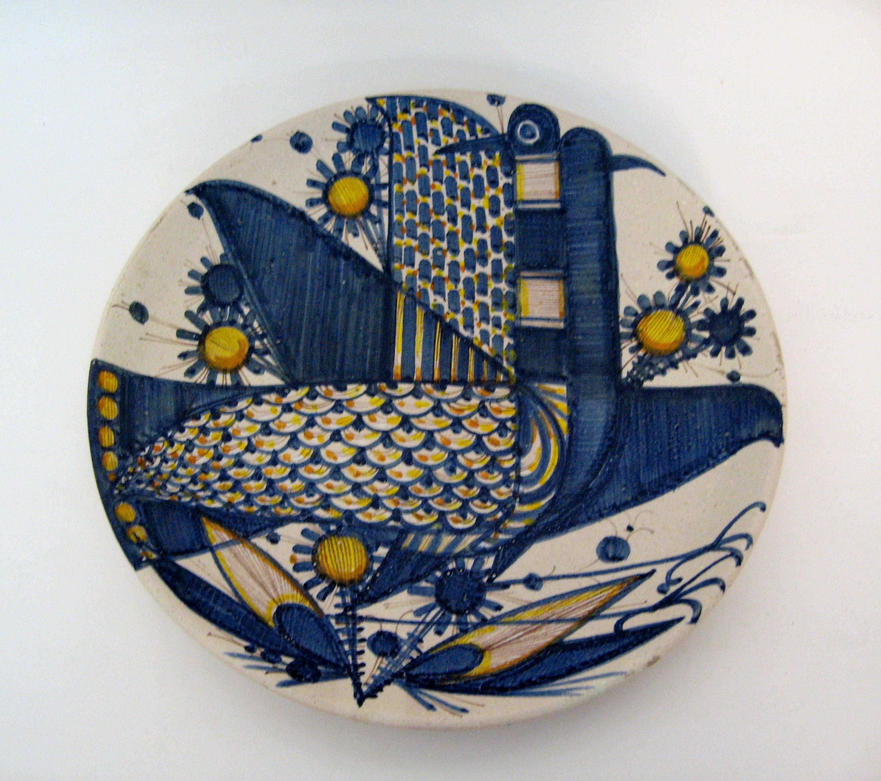Ceramica 1960, Caricatore in ceramica dipinto a mano di Franco Rufinelli