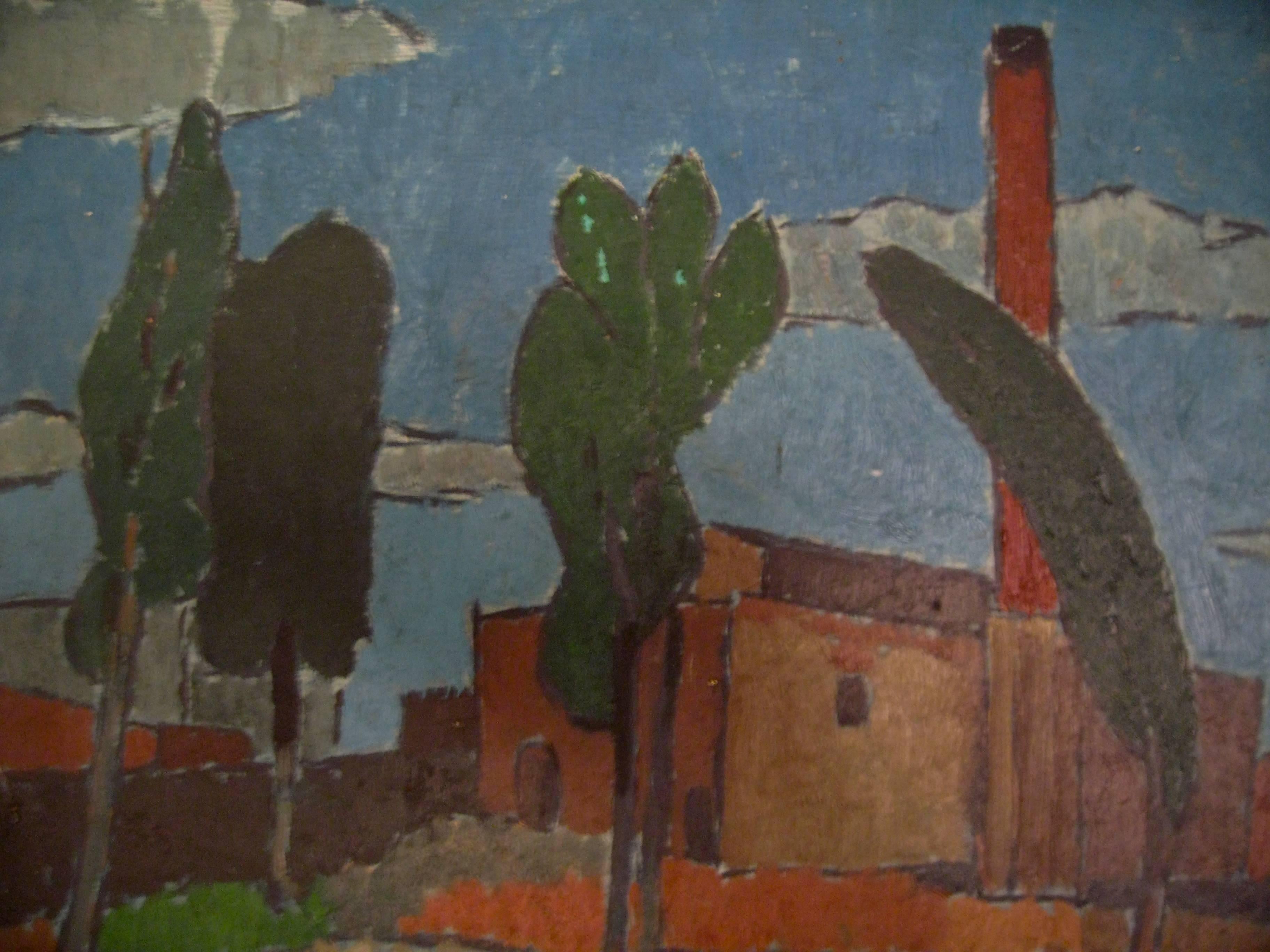 Mid-20th Century Vincent Spagna 1940s Factory Painting