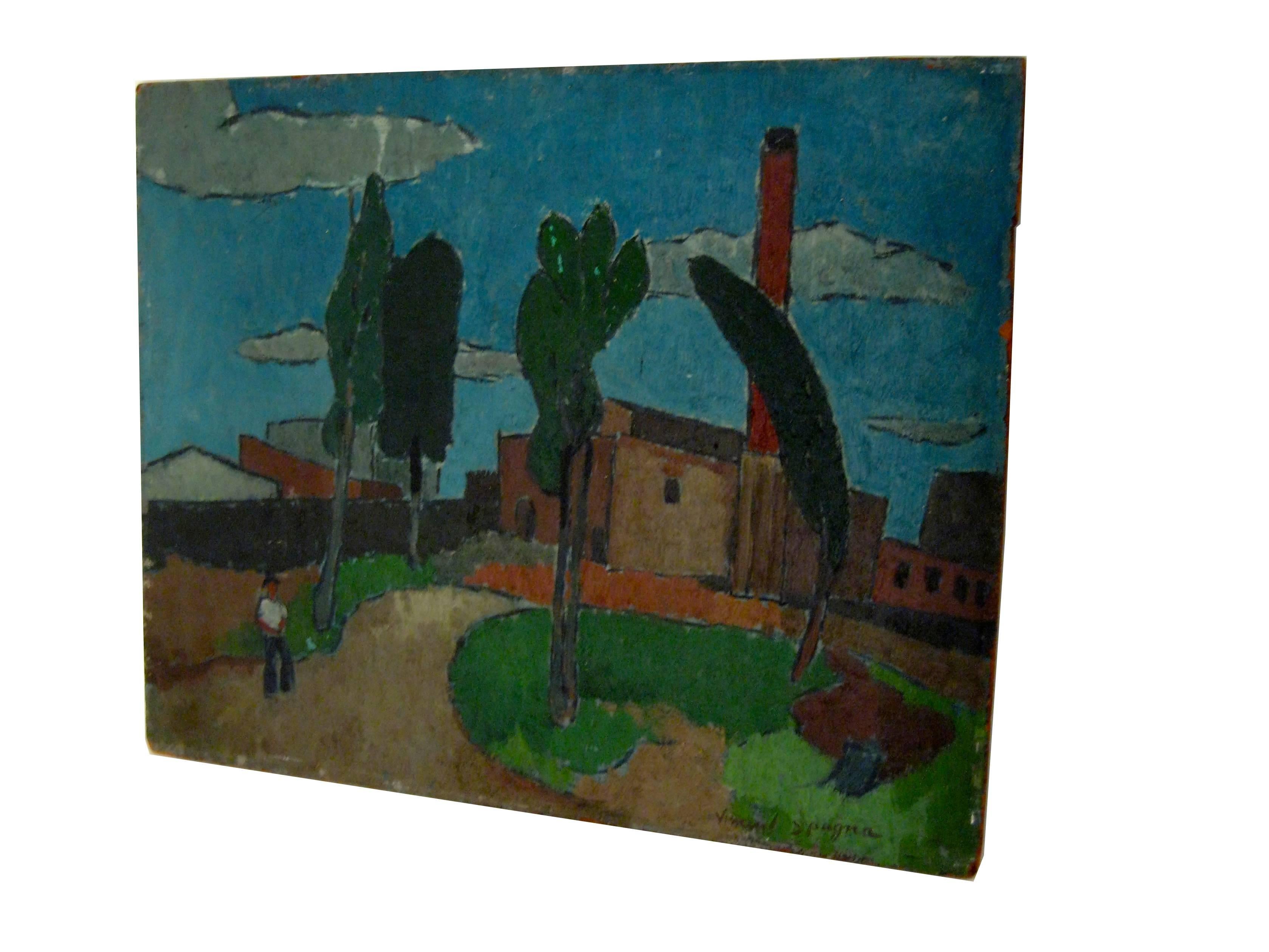 Industrial Vincent Spagna 1940s Factory Painting