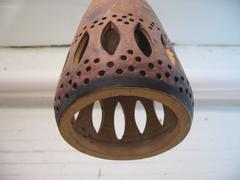 1960s Martz Beehive Style Art Pottery Pendant Light Fixture