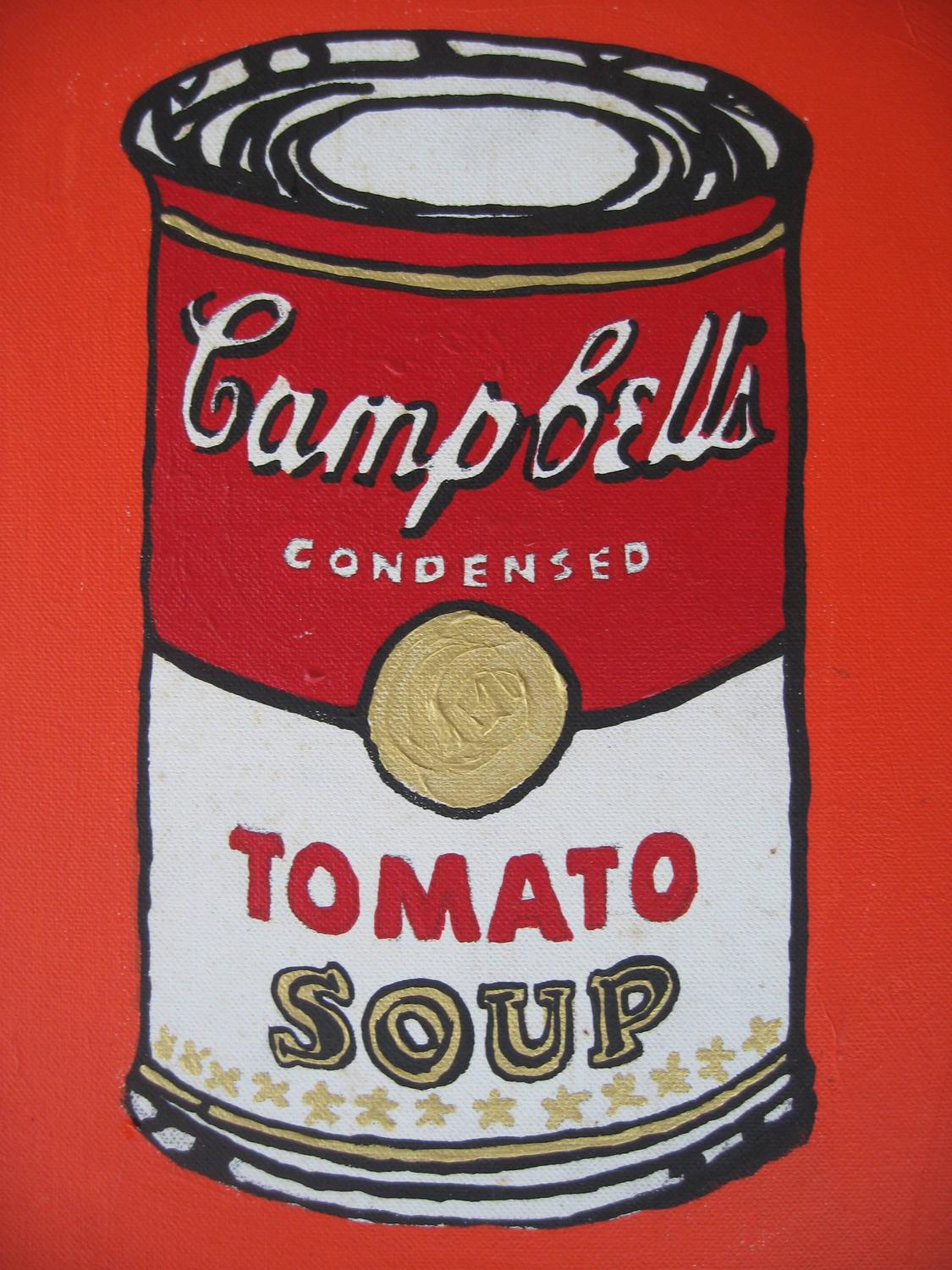 Ed Higgins Pop Art Campbell's Tomato Soup Can Painting at 1stdibs