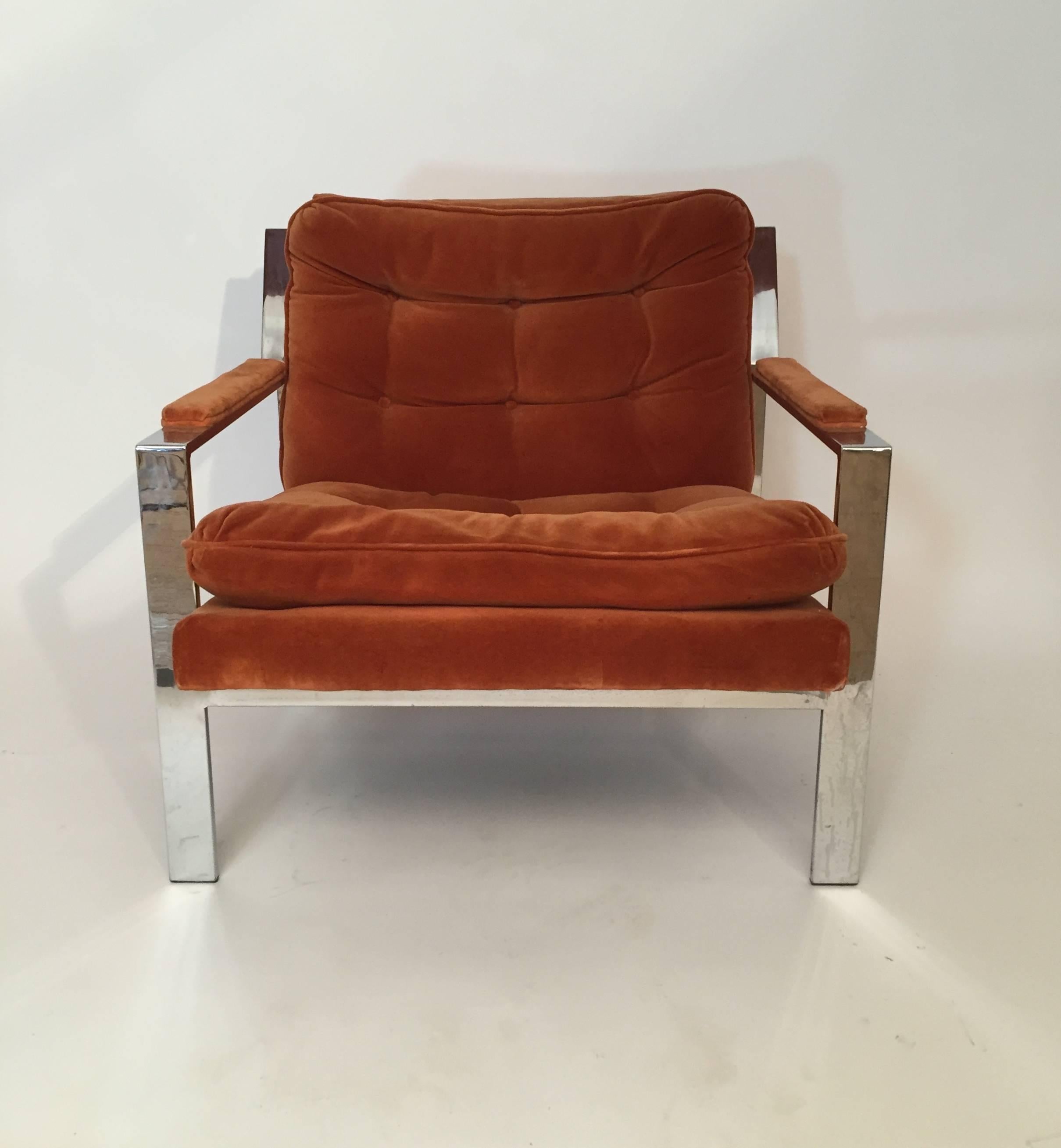 Cy Mann Chrome Armchair In Good Condition In Garnerville, NY
