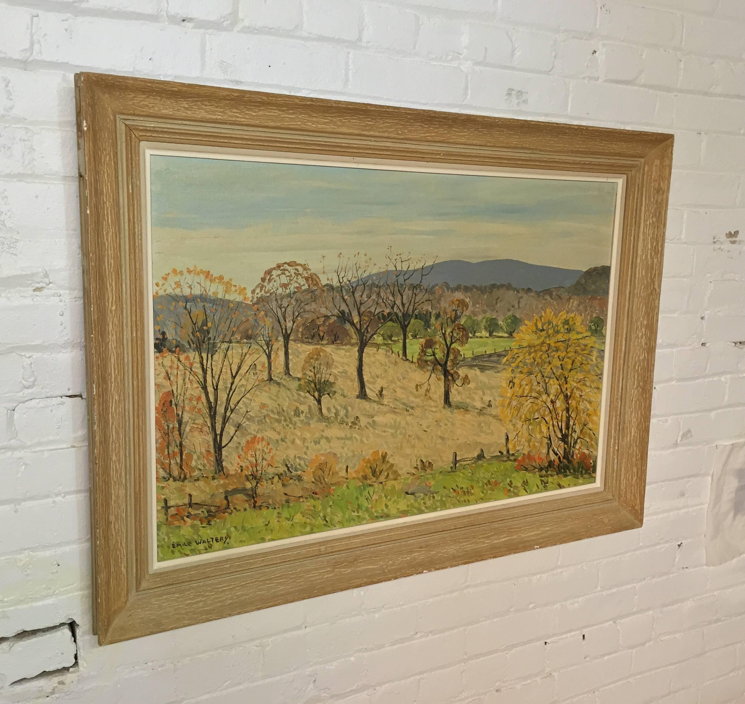 Mid-20th Century Emile Walters Hudson Valley Pastoral Landscape Painting