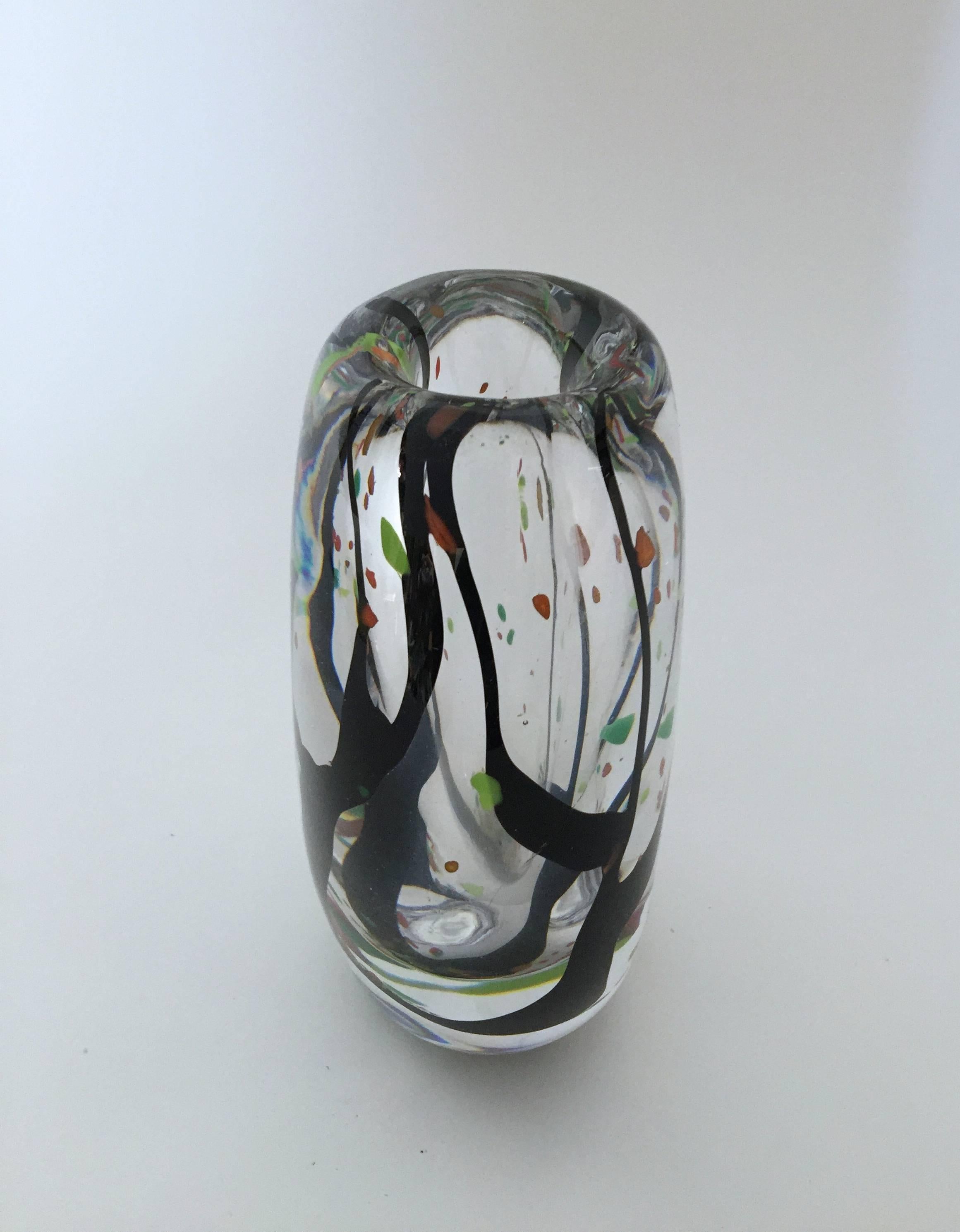 Mid-20th Century Vicke Lindstrand Kosta Autumn Art Glass Vase