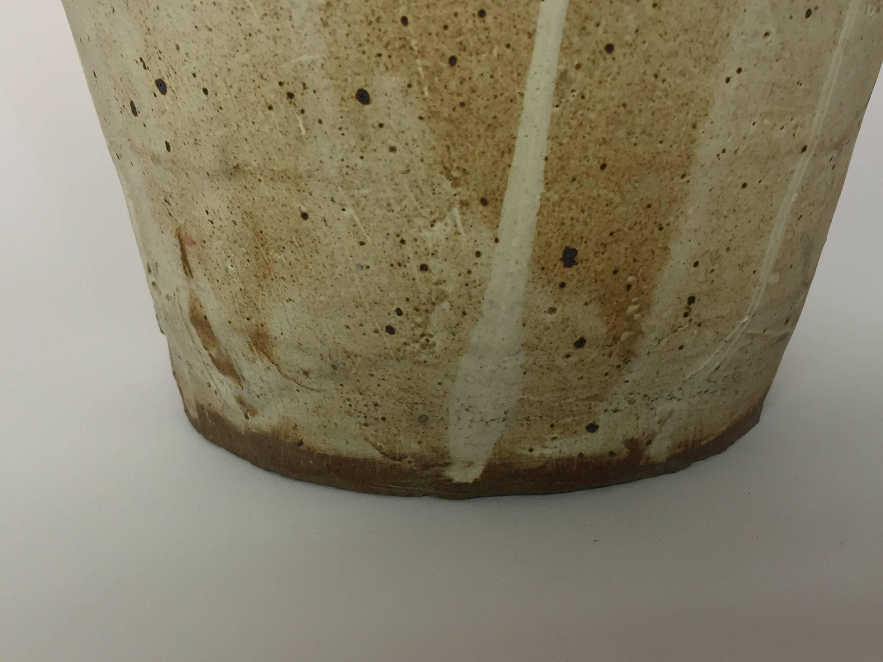 Hand-Crafted Large and Beautiful 1960s Earthenware Studio Pottery Vase