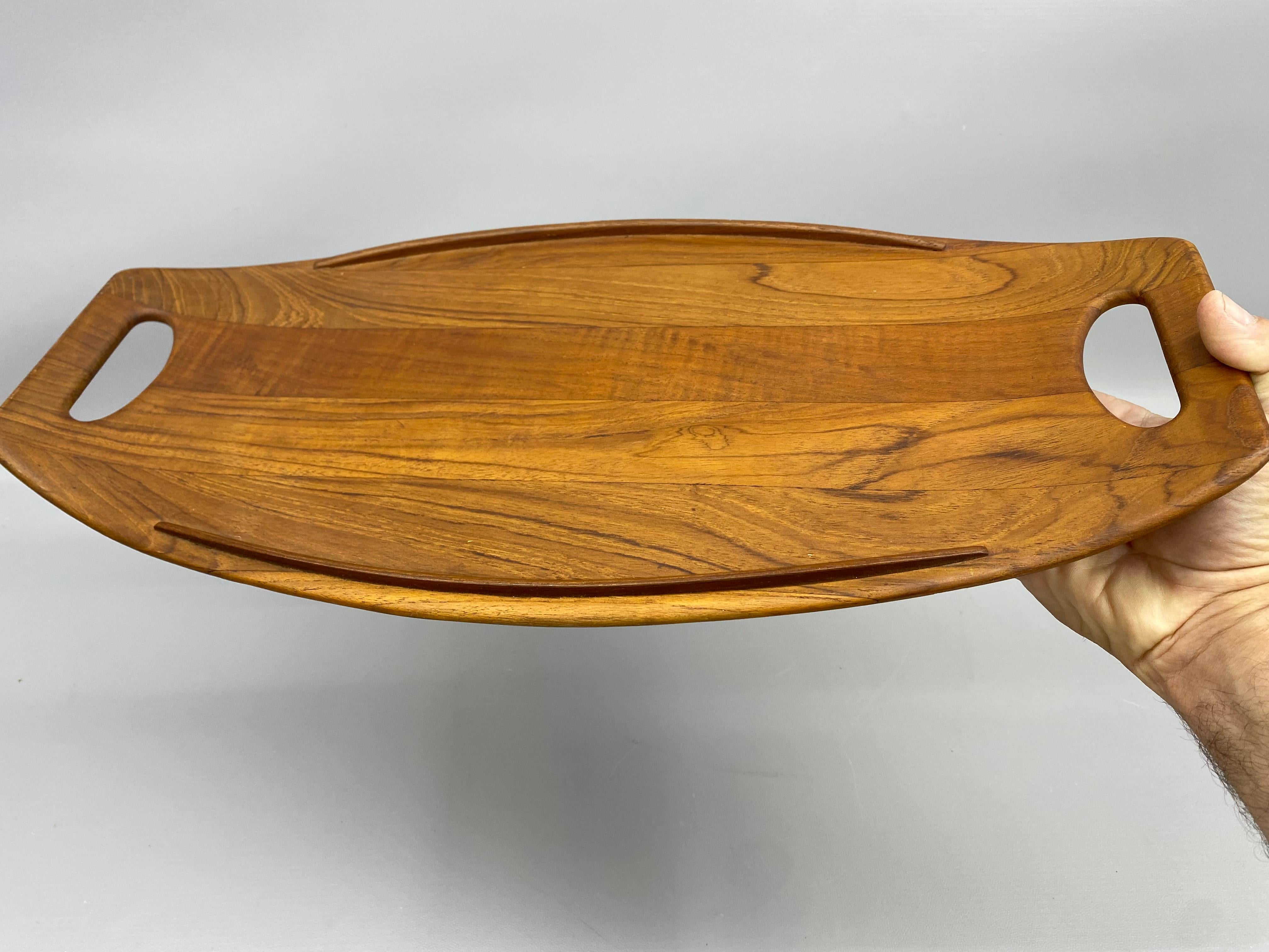 Mid-20th Century Early Dansk Jens Quistgaard Staved Teak Platter, 801 For Sale