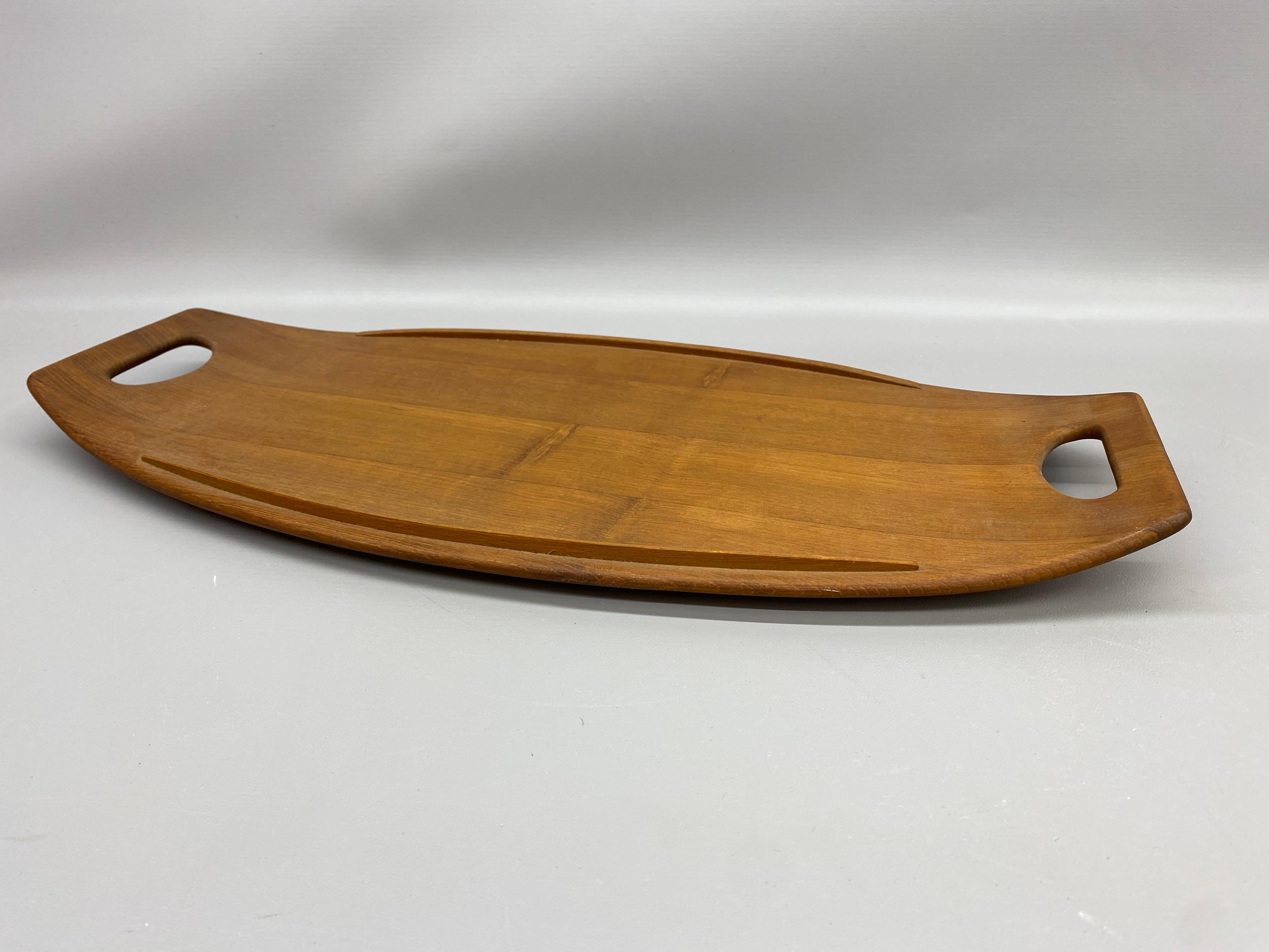 Danish Early Jens Quistgaard Dansk Staved Teak Serving Platter, 802 For Sale