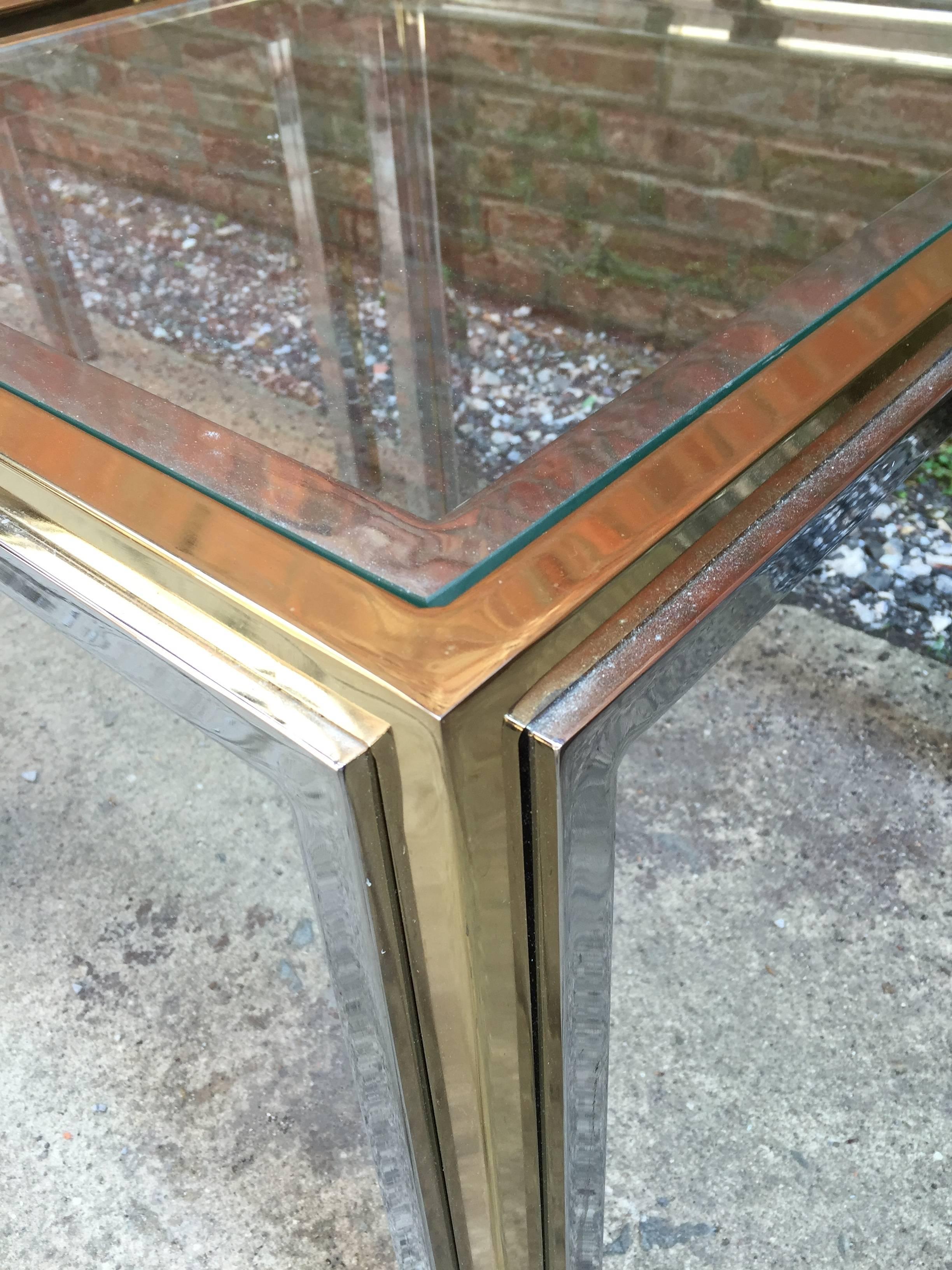 American Romeo Rega Chrome, Brass and Glass End Tables 